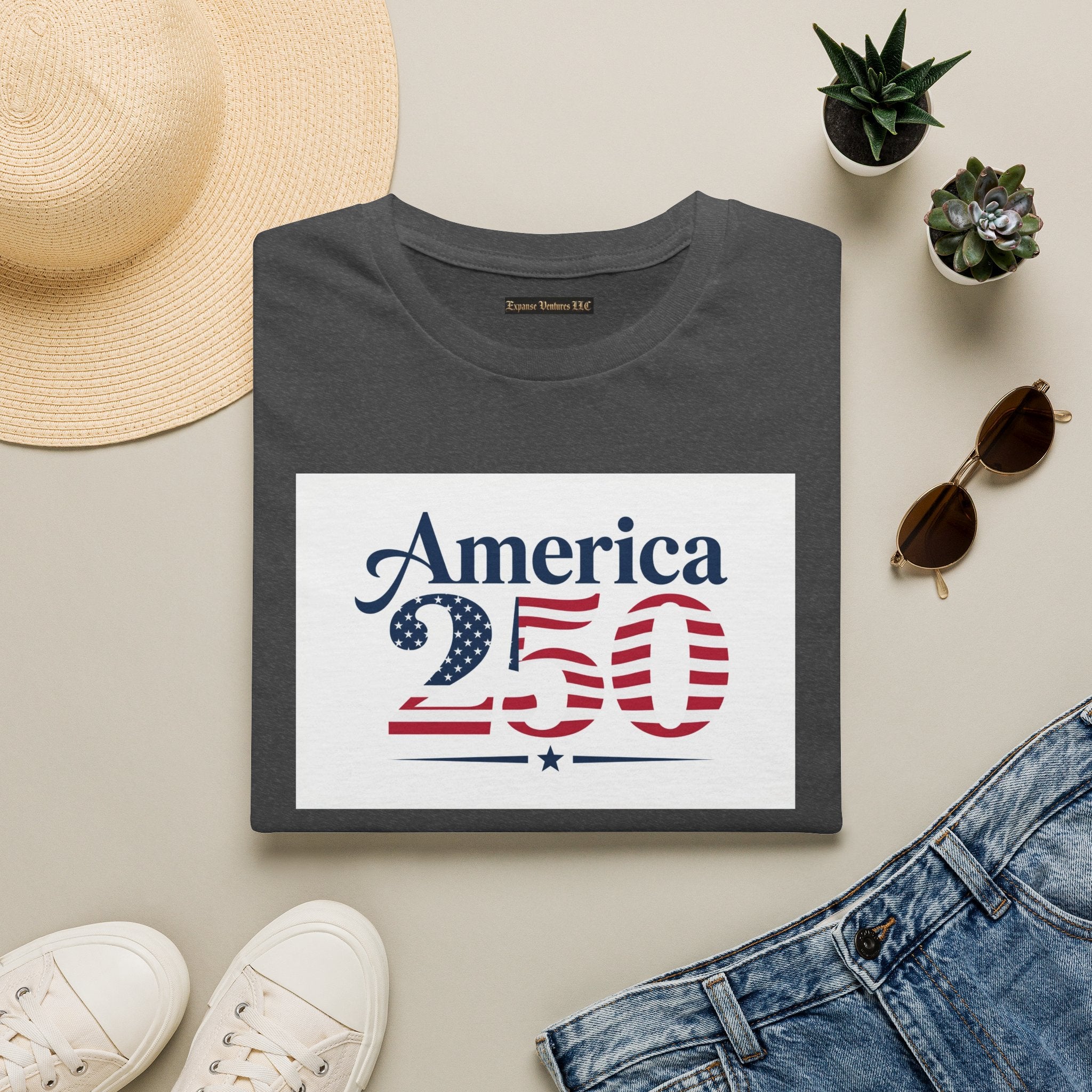 America 250 T-Shirt | Patriotic USA Flag Numbers
