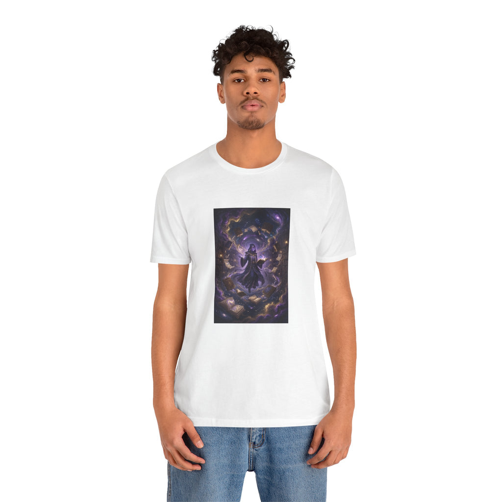 Cosmic Librarian T-Shirt  | Mystical Magic Library Art