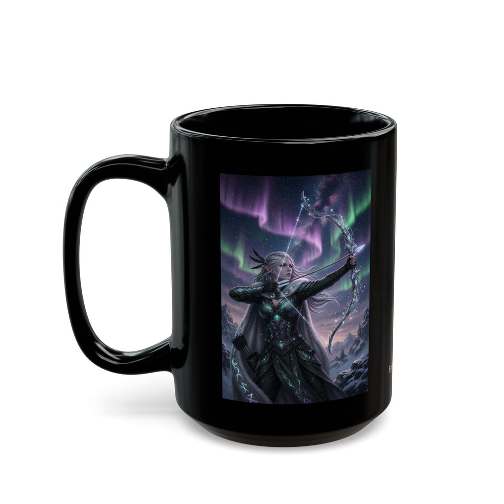 Aurora Elf Archer Mug  | Mystical Cosmic Fantasy Art
