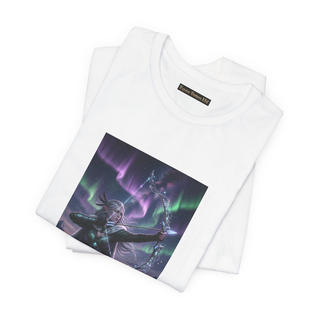 Aurora Elf Archer T-Shirt | Mystical Cosmic Fantasy Art