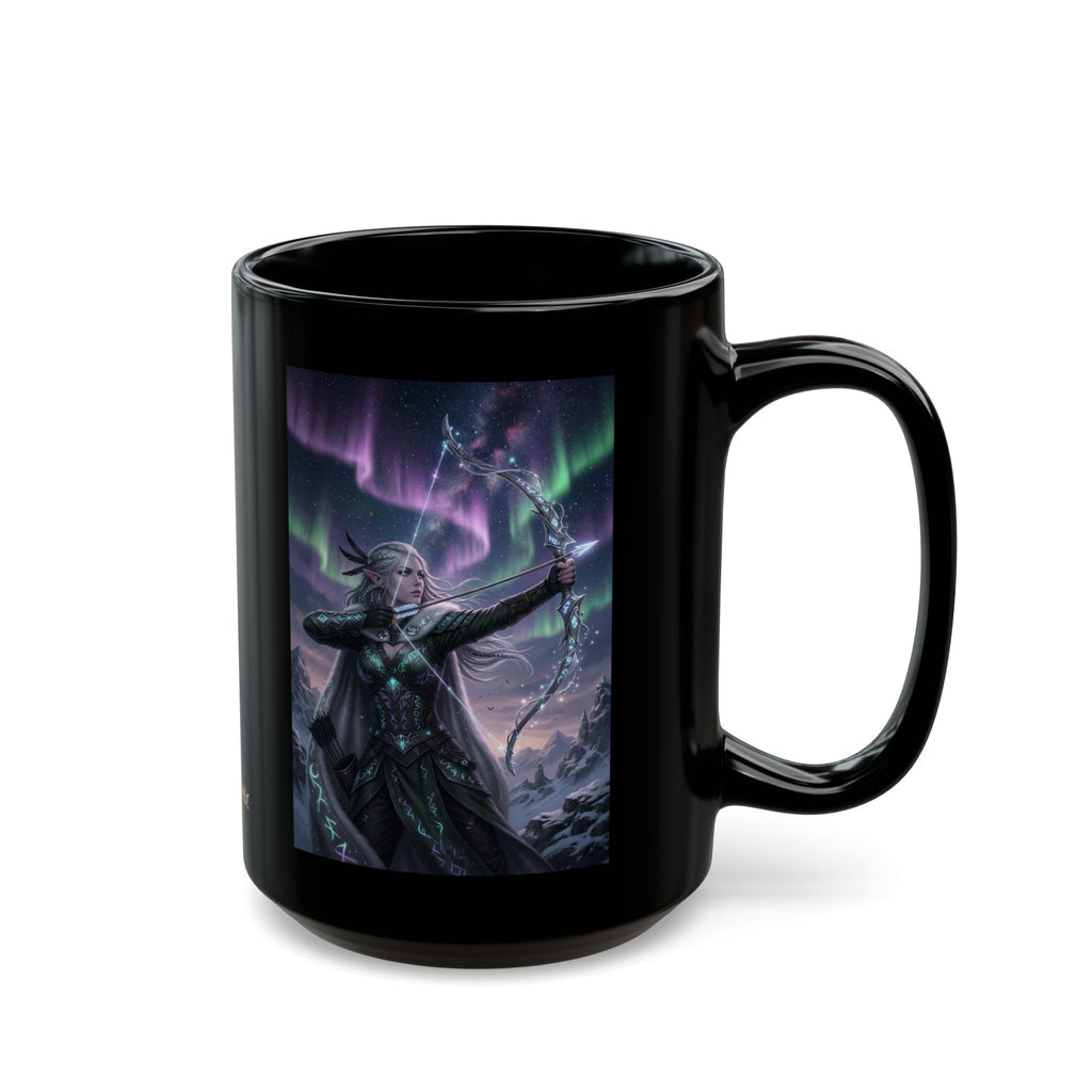 Aurora Elf Archer Mug  | Mystical Cosmic Fantasy Art