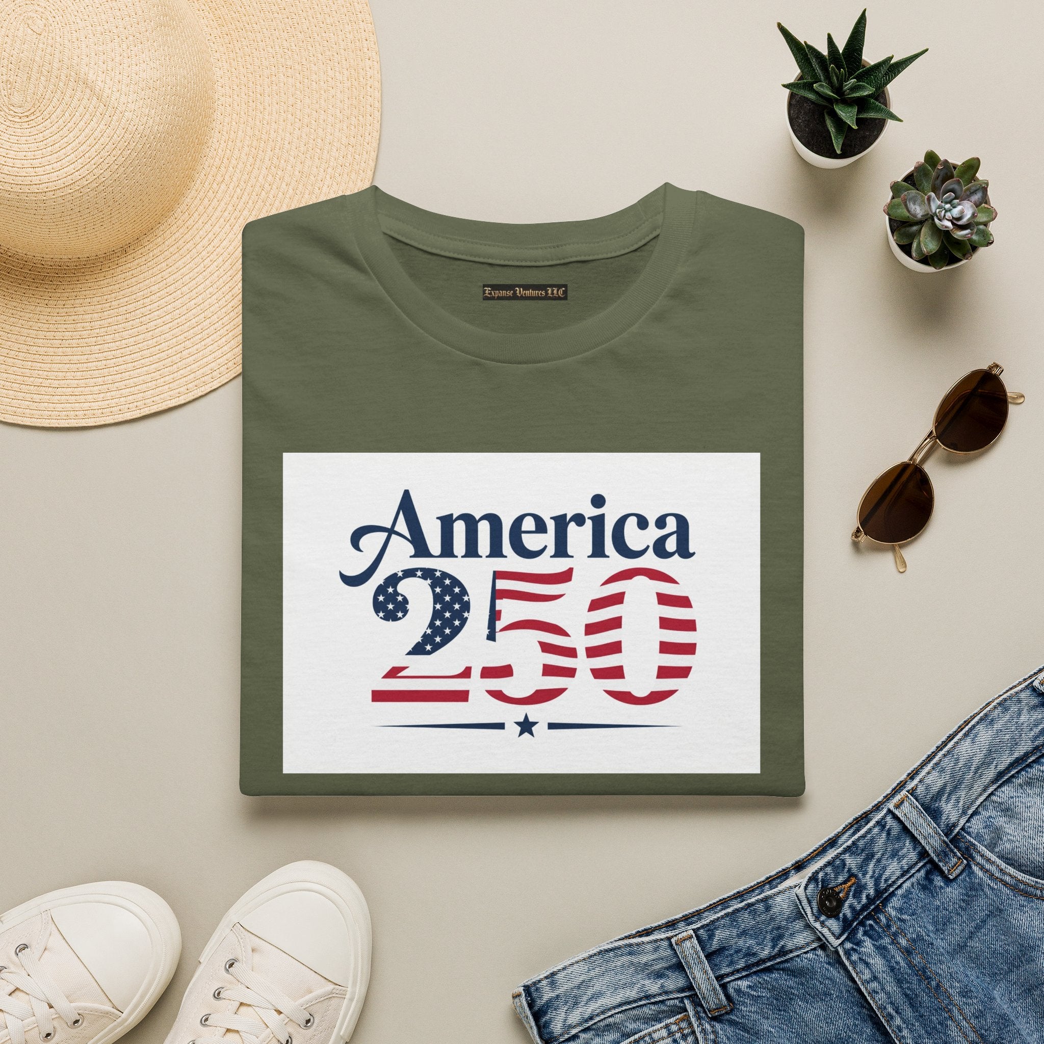America 250 T-Shirt | Patriotic USA Flag Numbers