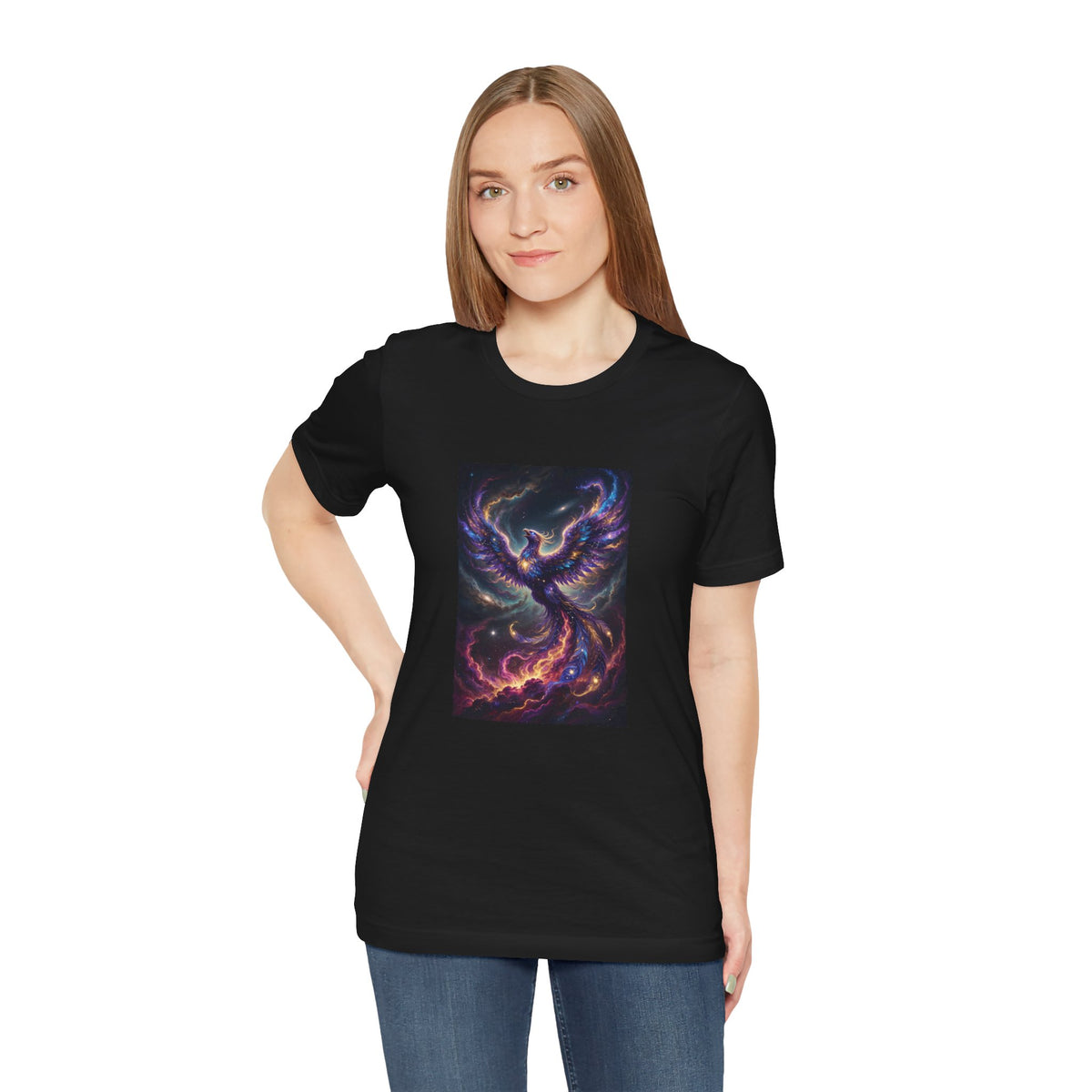 Nebula Phoenix T-Shirt | Cosmic Rebirth Art