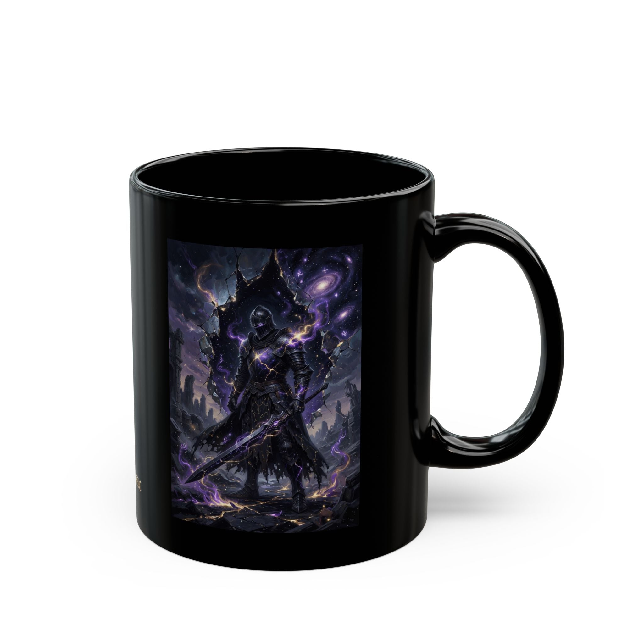 Void Knight Cosmic Armor Mug | Dark Fantasy Art Description