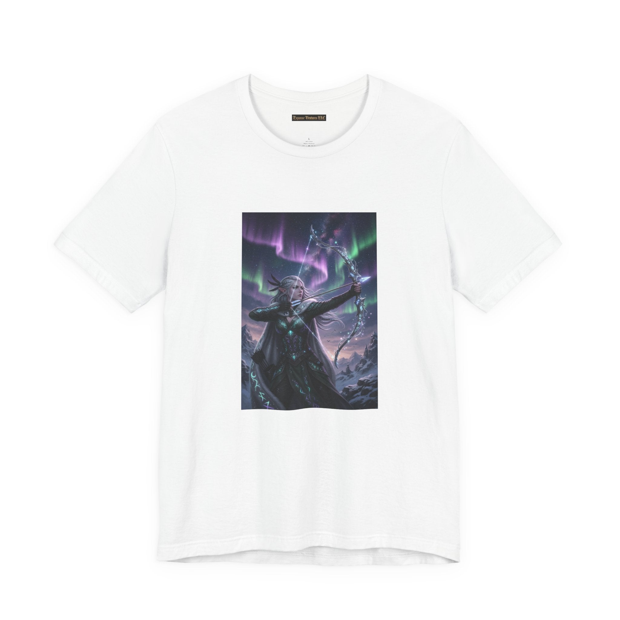 Aurora Elf Archer T-Shirt | Mystical Cosmic Fantasy Art