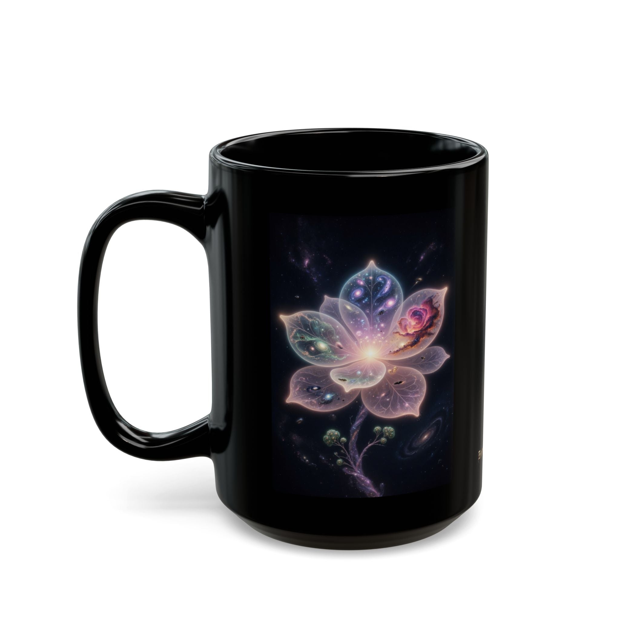 Ethereal Cosmic Lotus Mug | Mystical Space Art