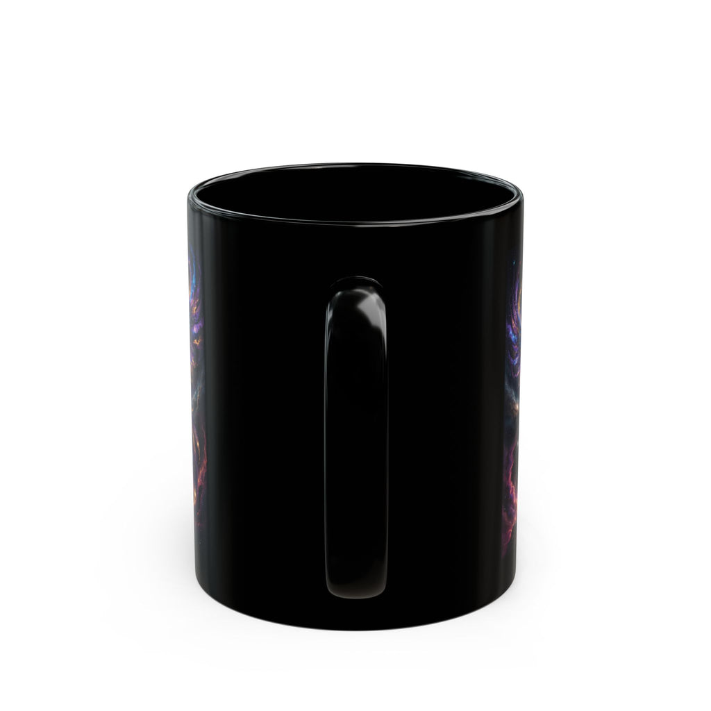 Cosmic Phoenix Rising Mug | Black Ceramic Coffee Mug