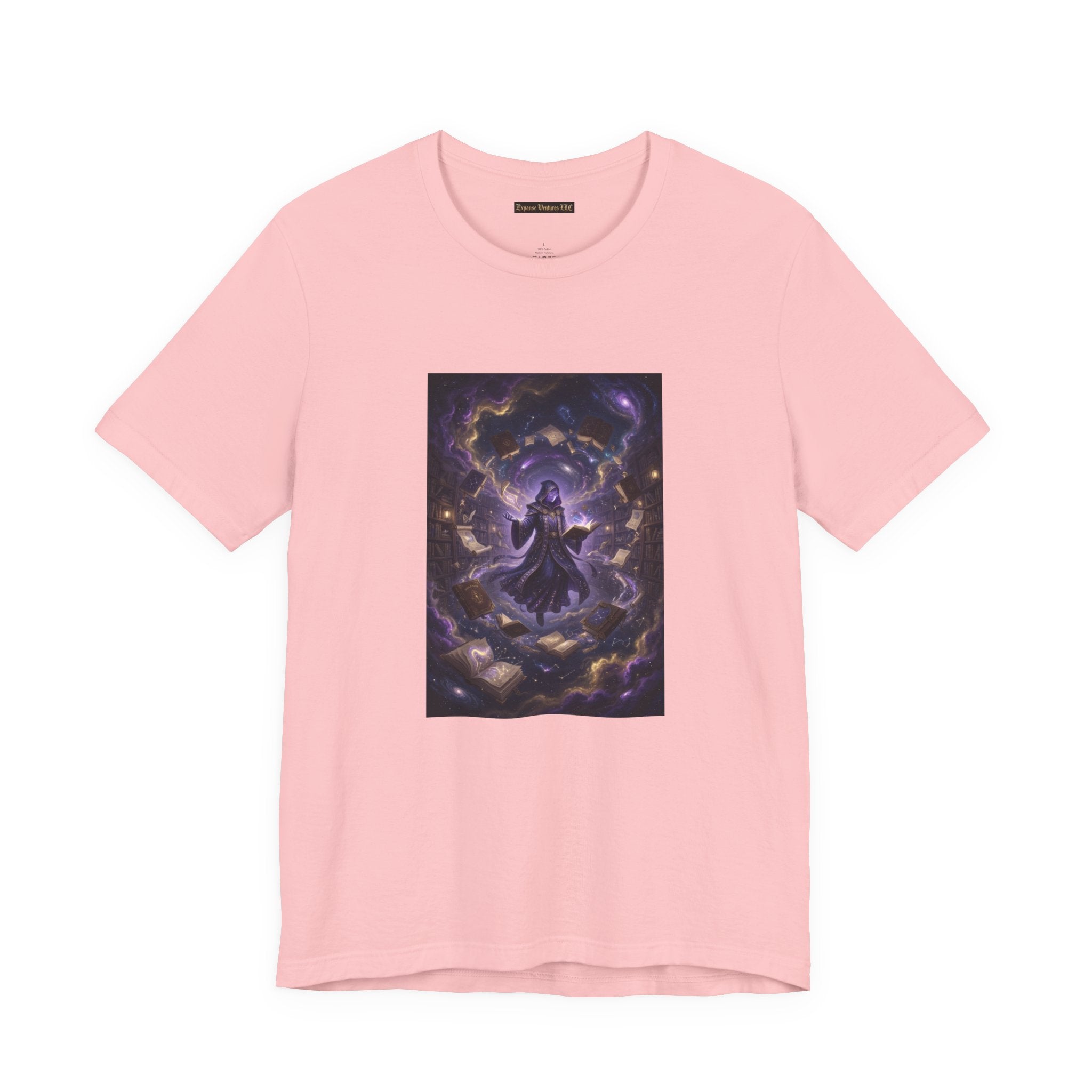 Cosmic Librarian T-Shirt  | Mystical Magic Library Art