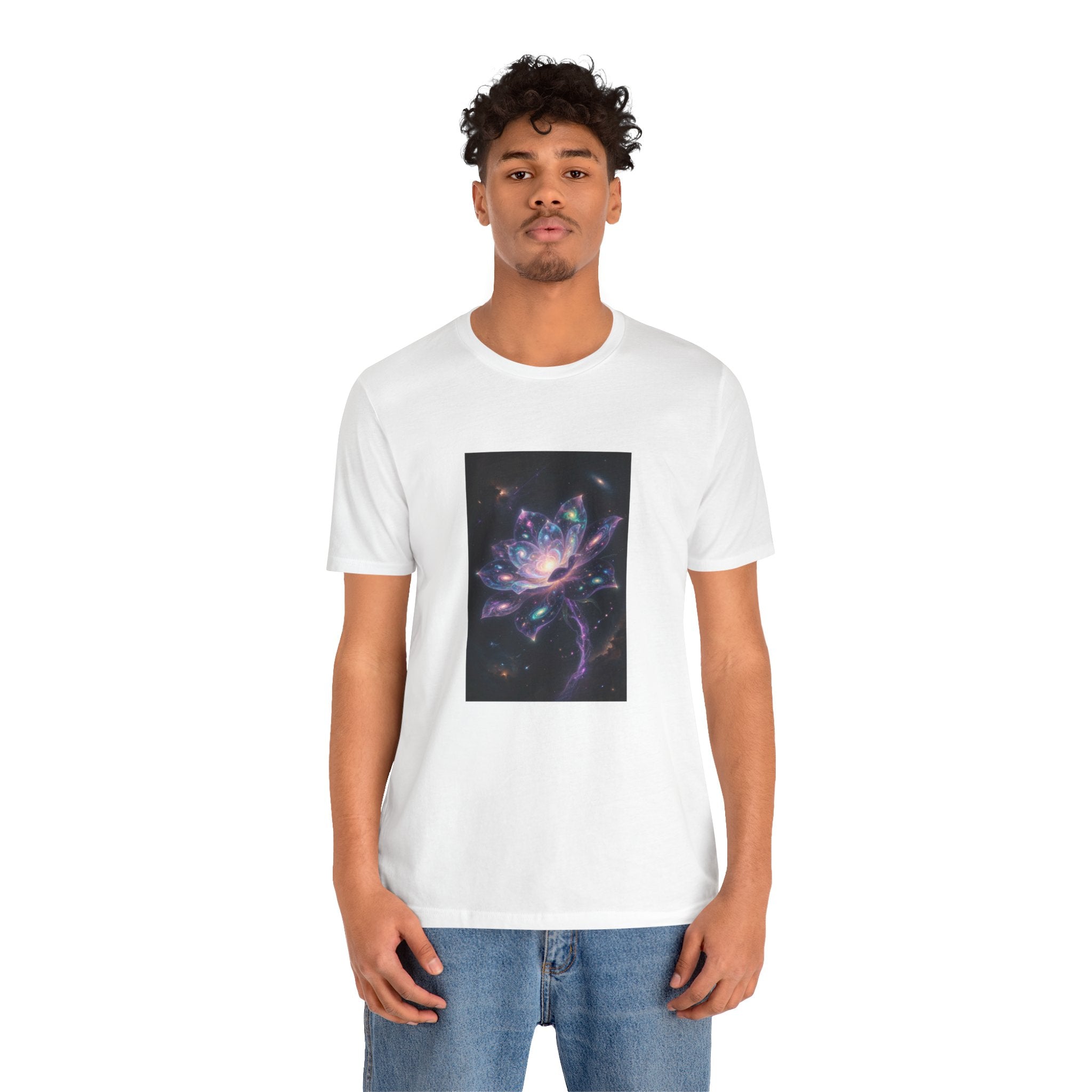 Cosmic Lotus Galaxy Flower T-Shirt Mystical Space Art