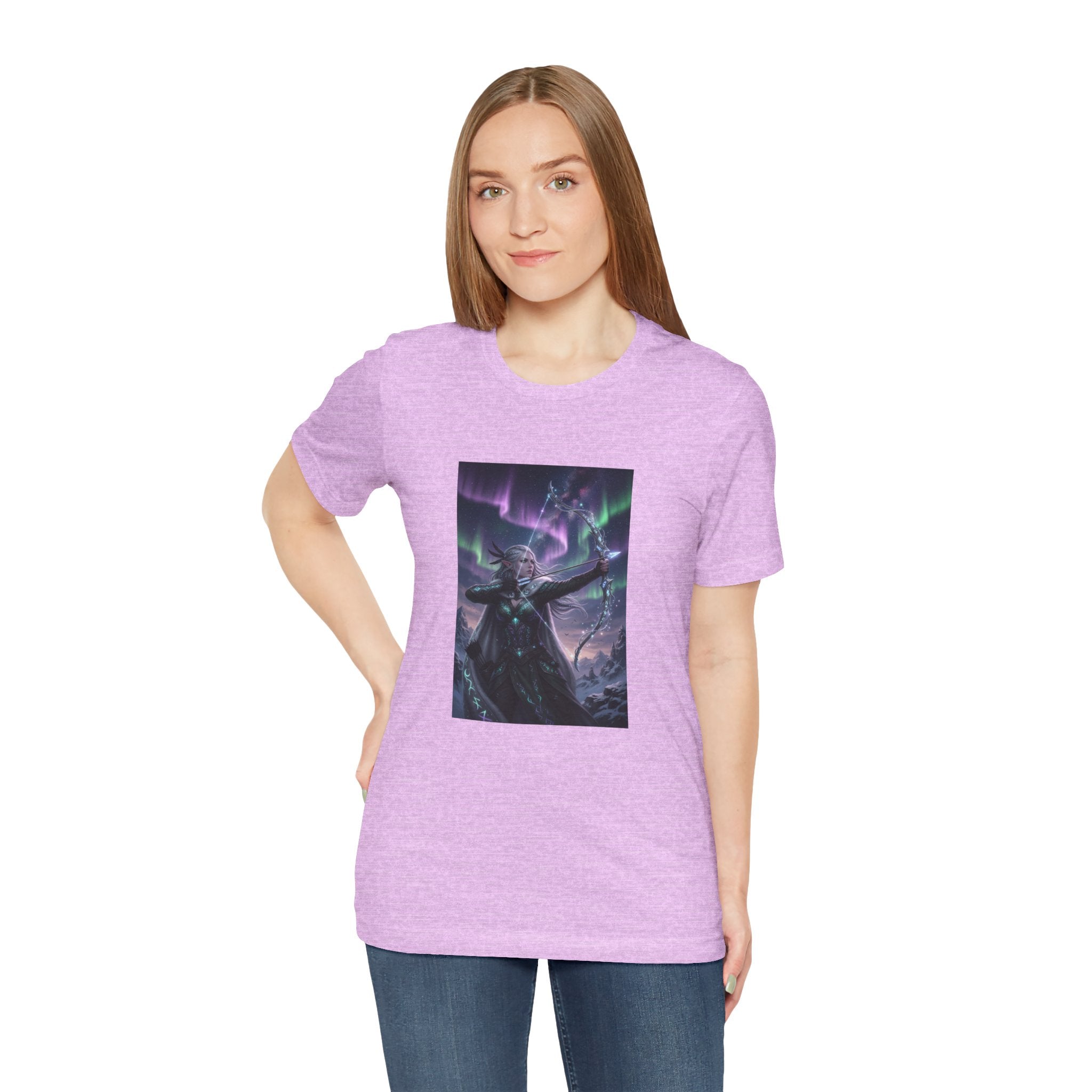 Aurora Elf Archer T-Shirt | Mystical Cosmic Fantasy Art
