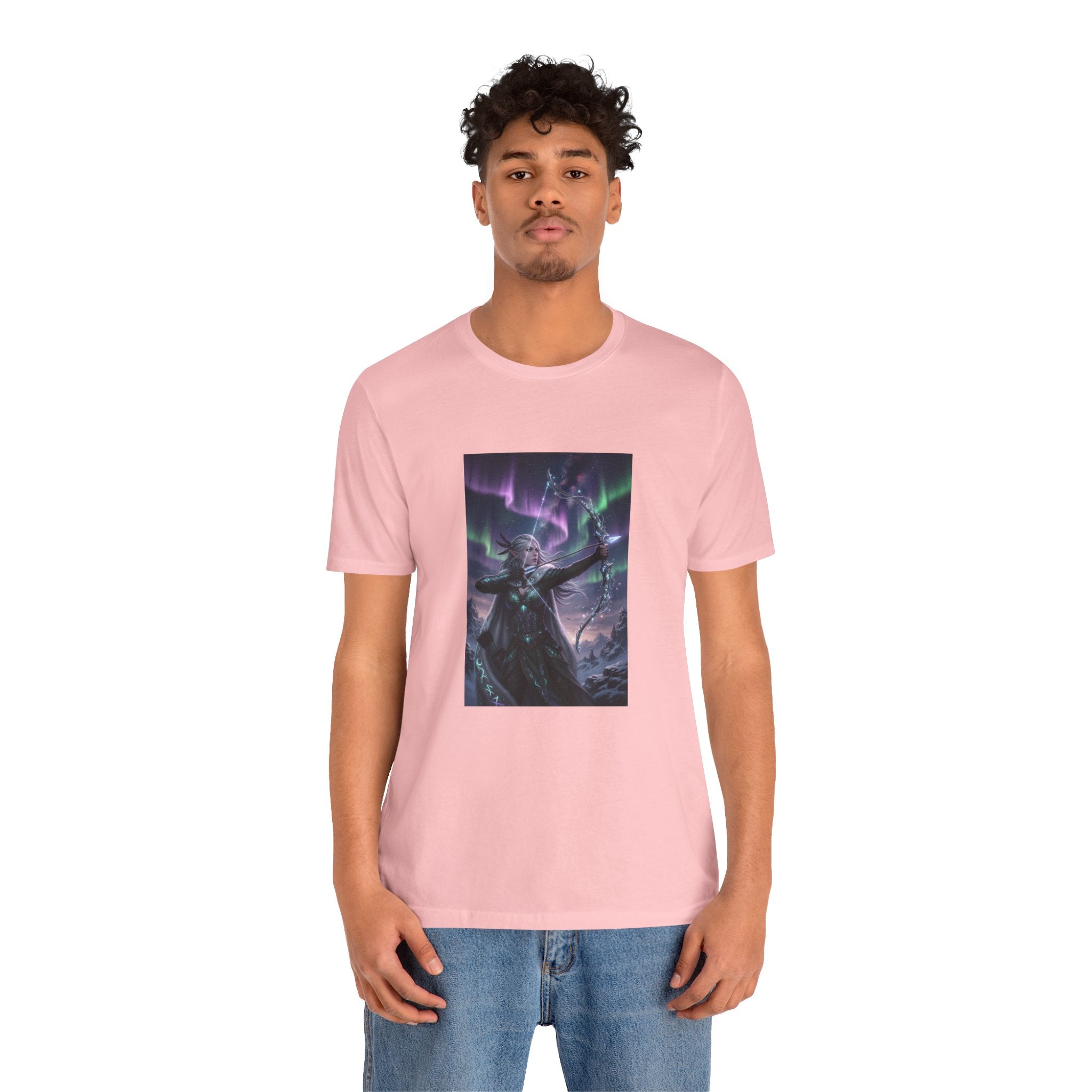 Aurora Elf Archer T-Shirt | Mystical Cosmic Fantasy Art