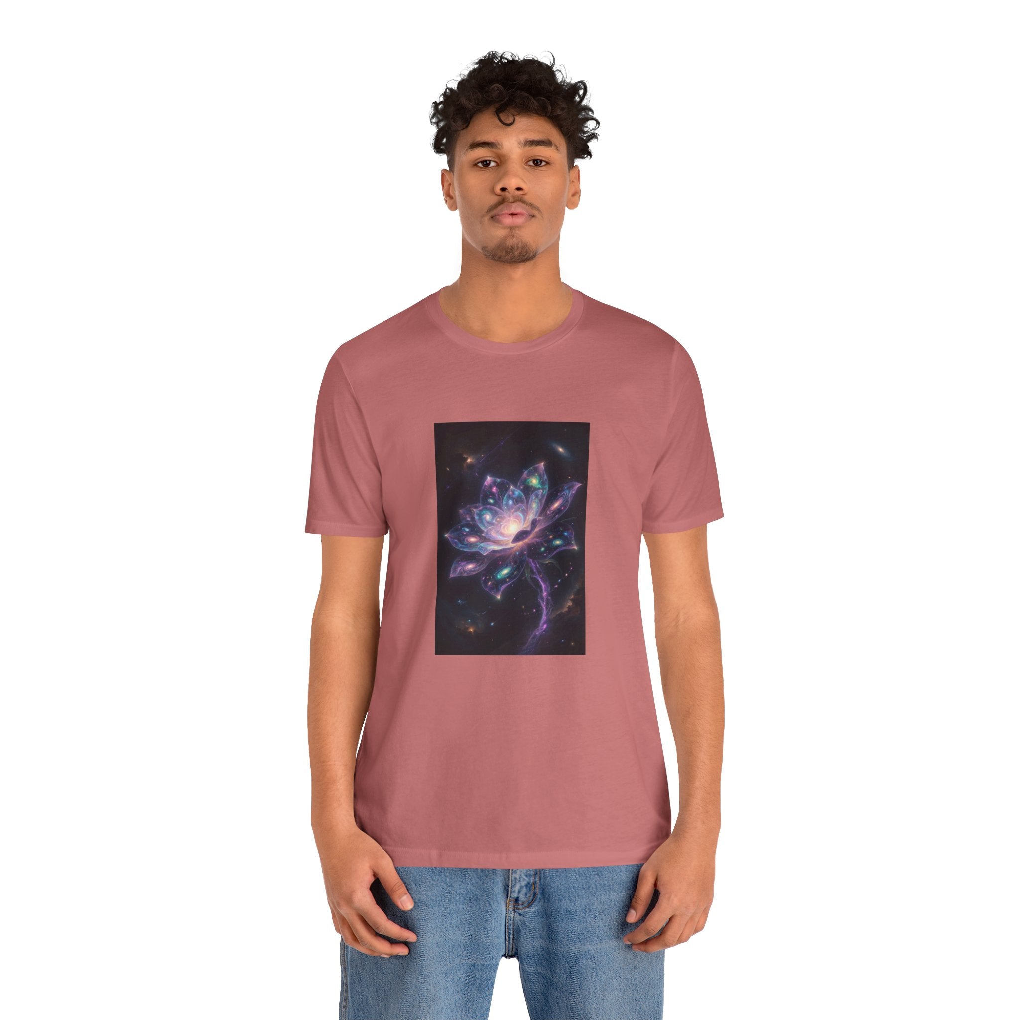 Cosmic Lotus Galaxy Flower T-Shirt Mystical Space Art