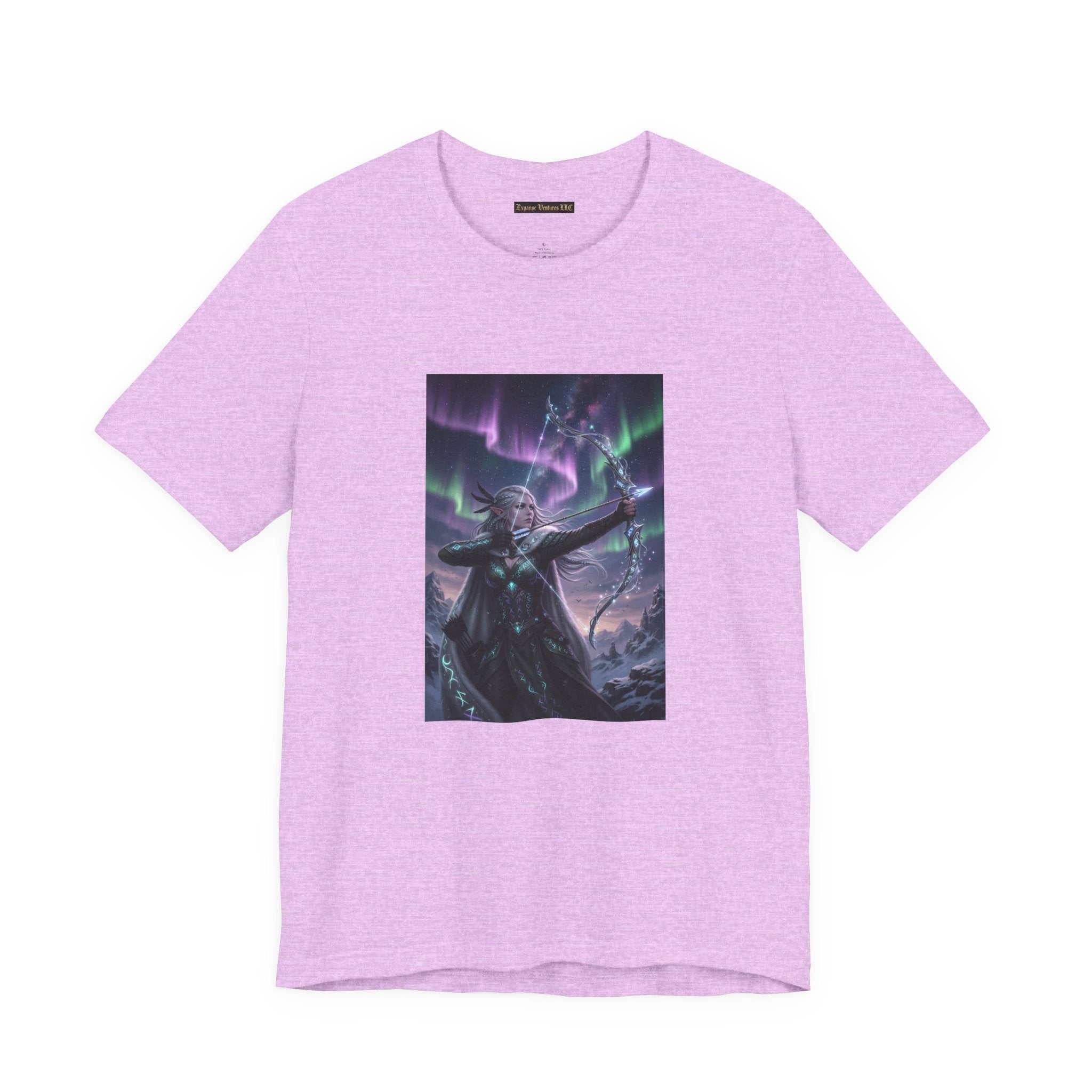 Aurora Elf Archer T-Shirt | Mystical Cosmic Fantasy Art