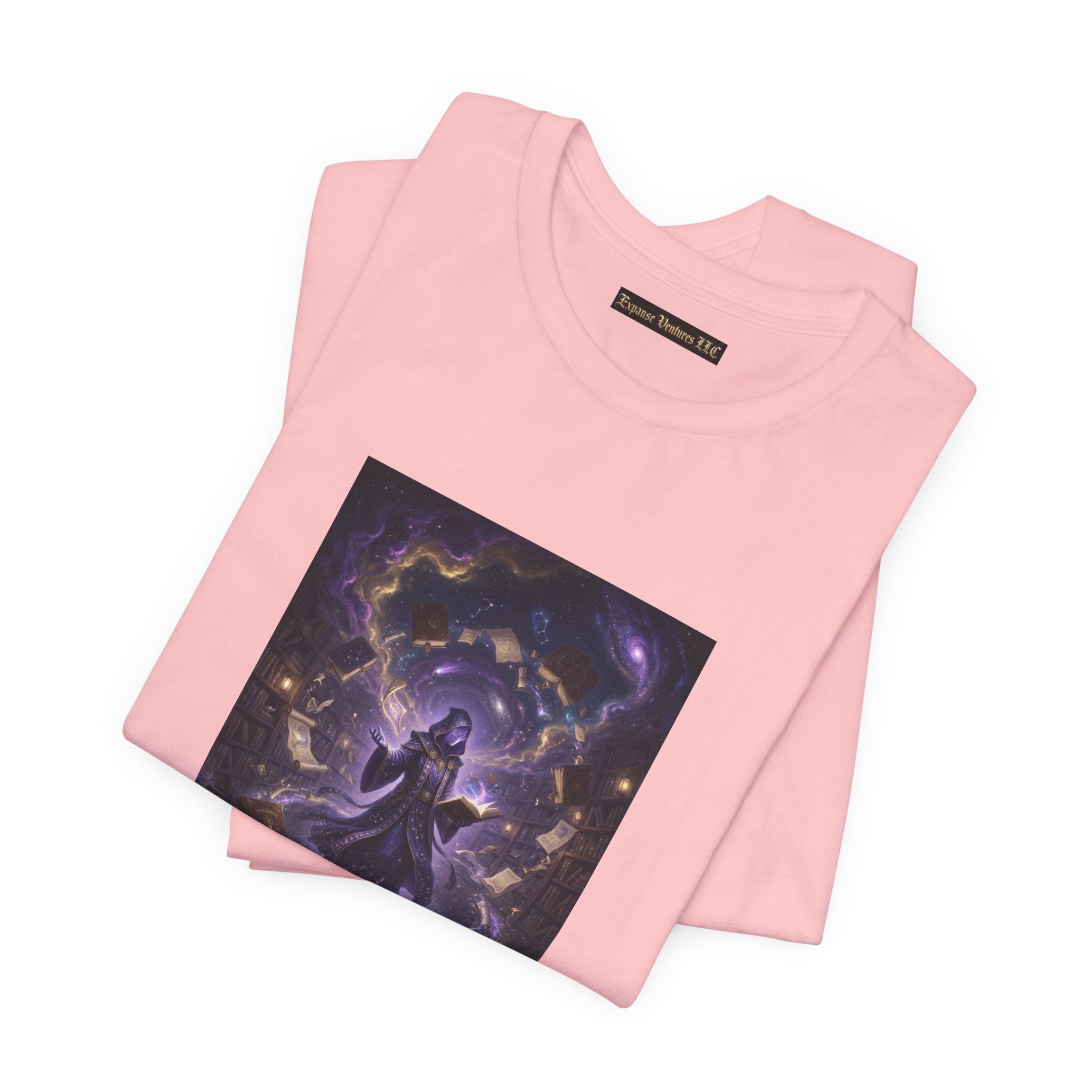 Cosmic Librarian T-Shirt  | Mystical Magic Library Art