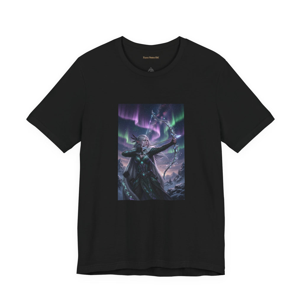 Aurora Elf Archer T-Shirt | Mystical Cosmic Fantasy Art