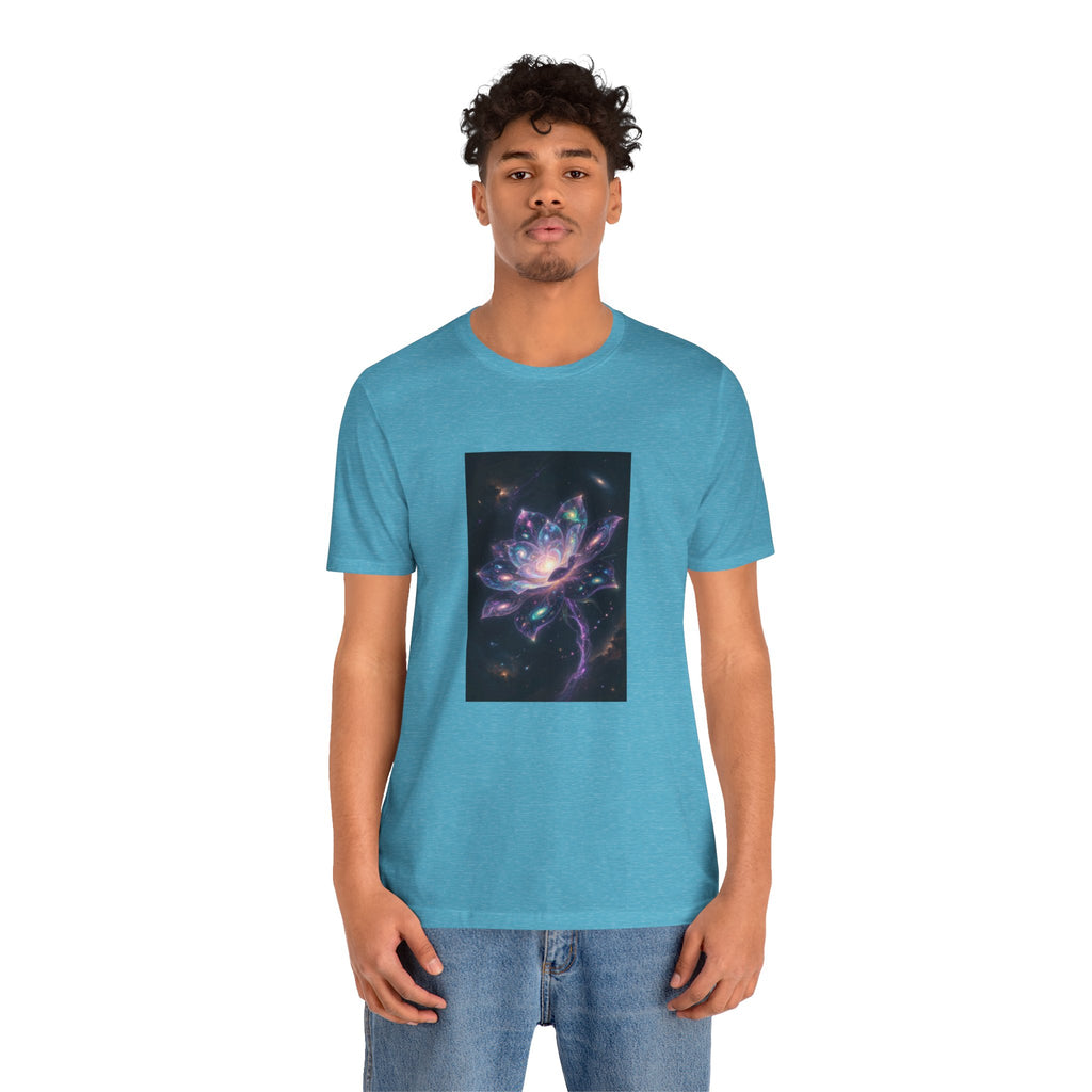 Cosmic Lotus Galaxy Flower T-Shirt Mystical Space Art