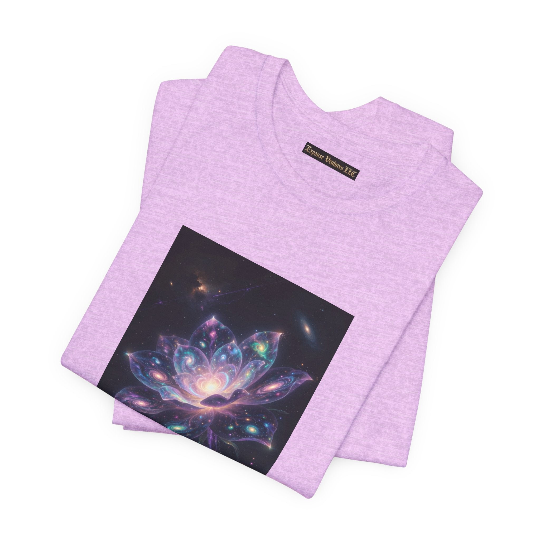 Cosmic Lotus Galaxy Flower T-Shirt Mystical Space Art