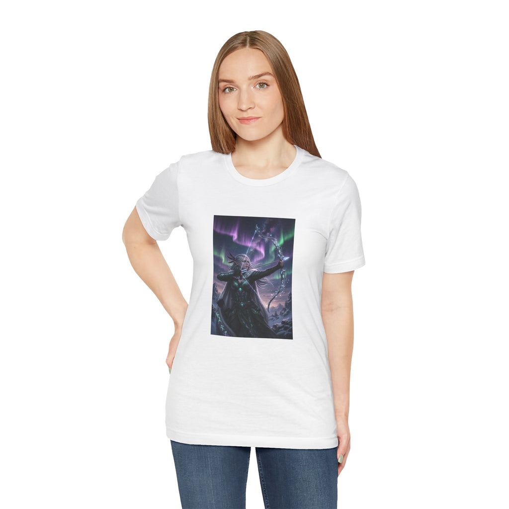 Aurora Elf Archer T-Shirt | Mystical Cosmic Fantasy Art