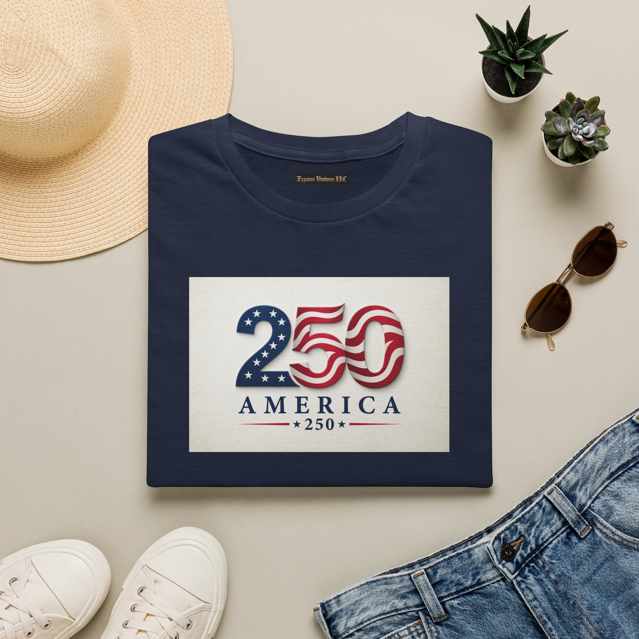 USA Flag 250 Anniversary T-Shirt | Patriotic 250 America Graphic