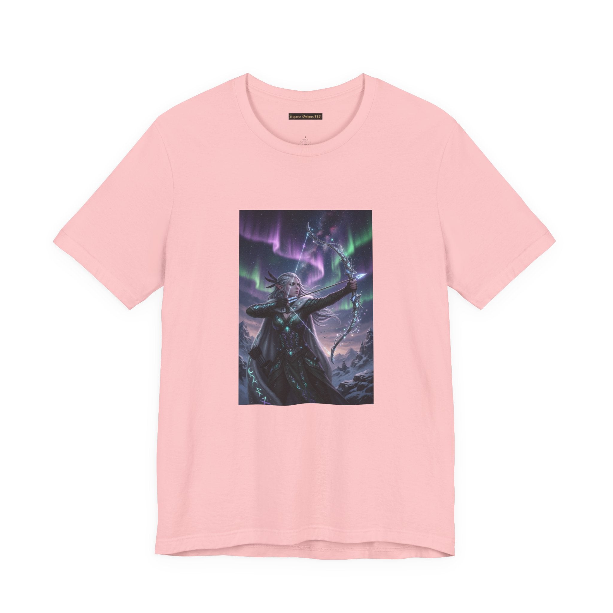 Aurora Elf Archer T-Shirt | Mystical Cosmic Fantasy Art