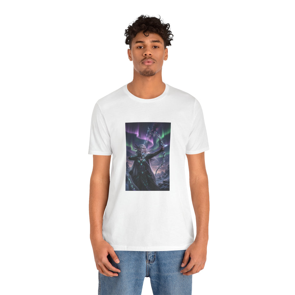 Aurora Elf Archer T-Shirt | Mystical Cosmic Fantasy Art