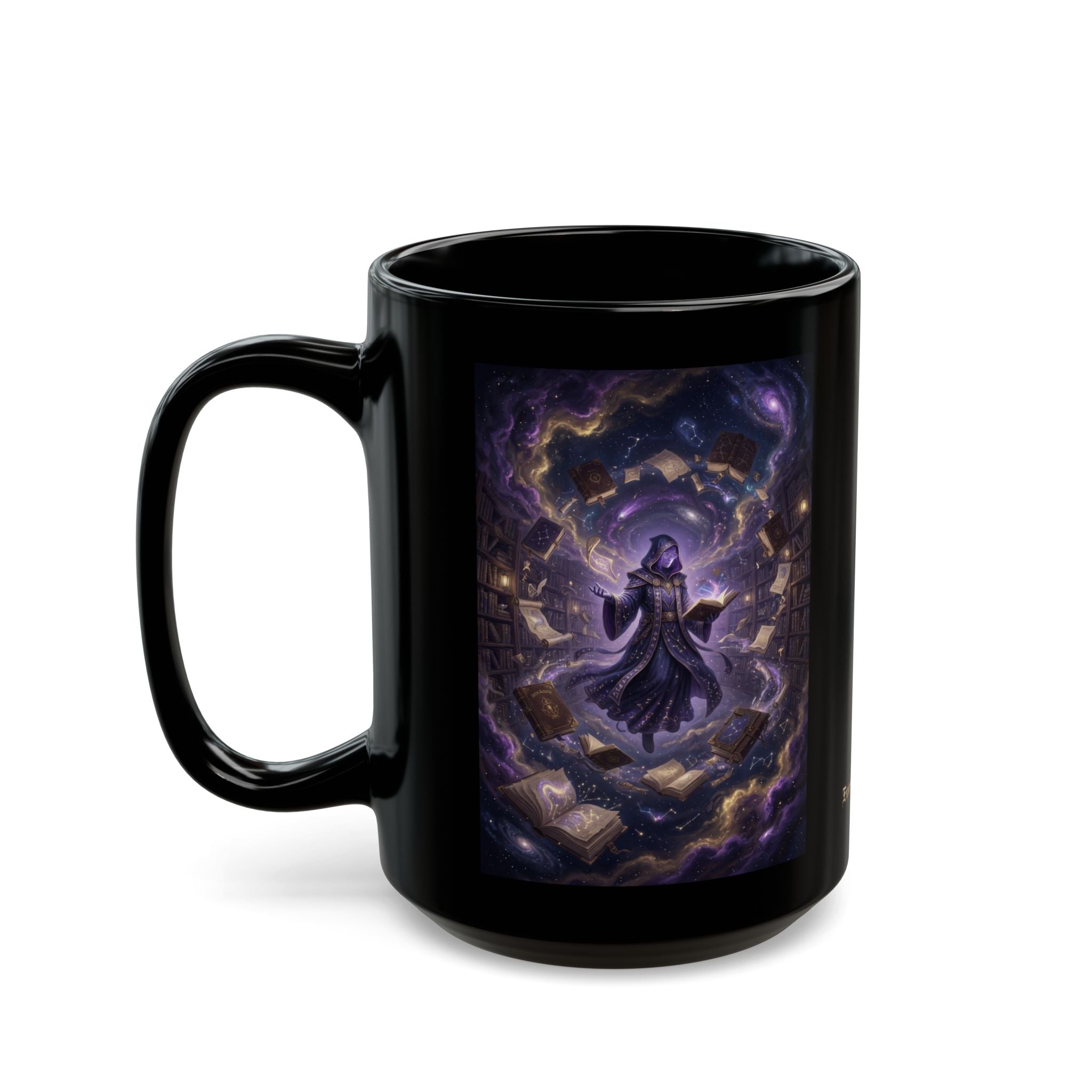 Cosmic Librarian Mug | Mystical Magic Library Art