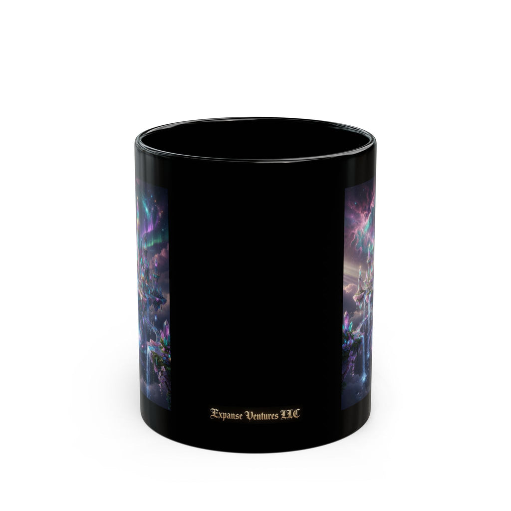 Floating Crystal Citadel Mug | Epic Fantasy City Art