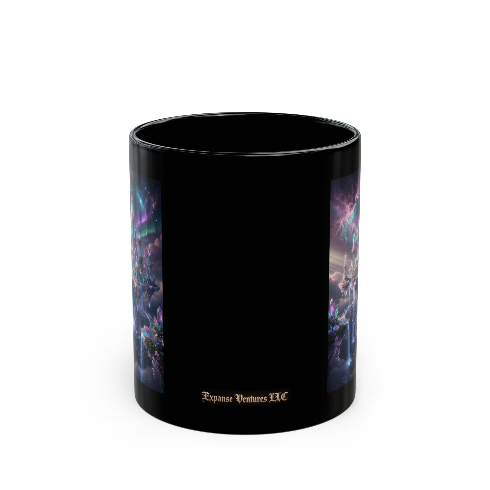 Floating Crystal Citadel Mug | Epic Fantasy City Art