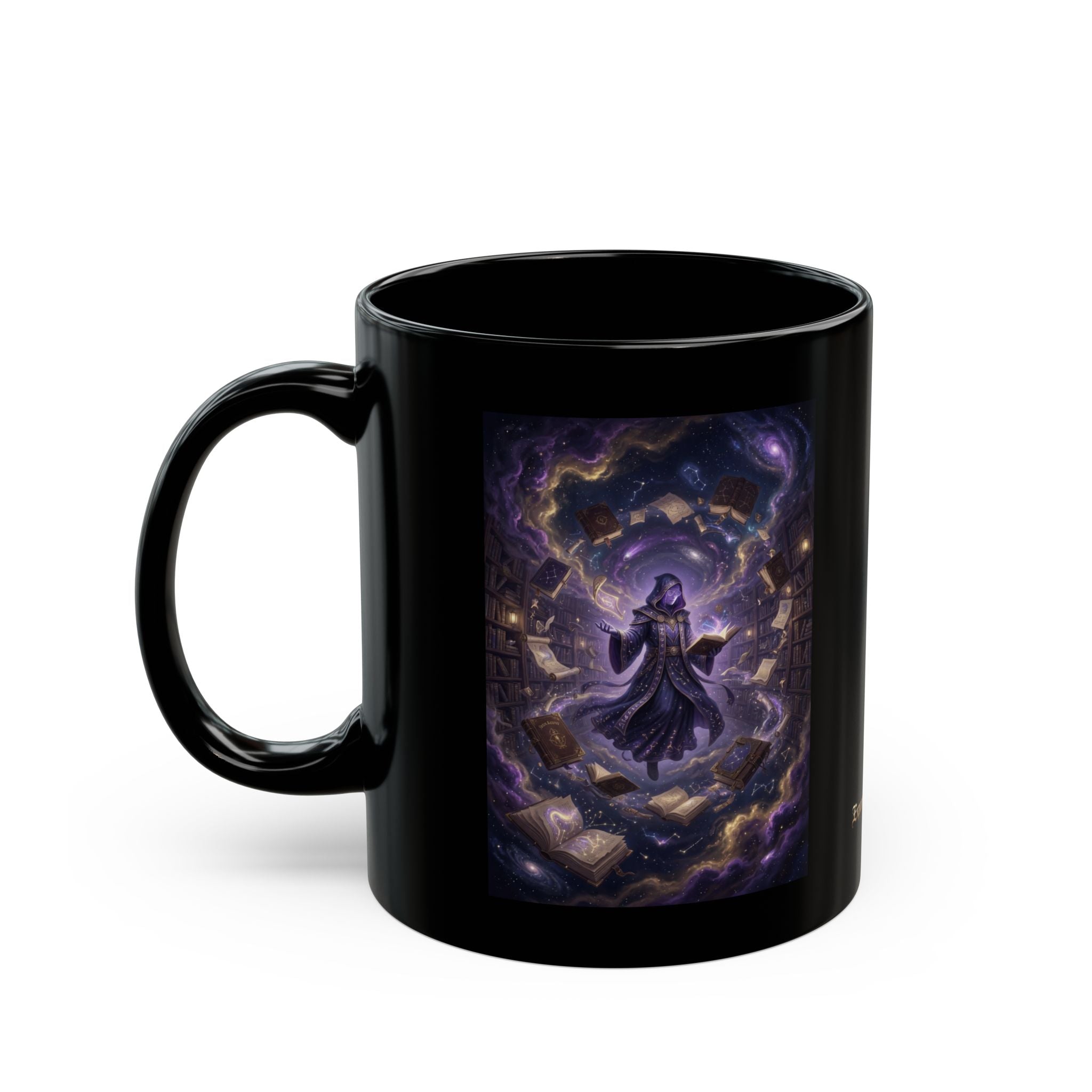 Cosmic Librarian Mug | Mystical Magic Library Art