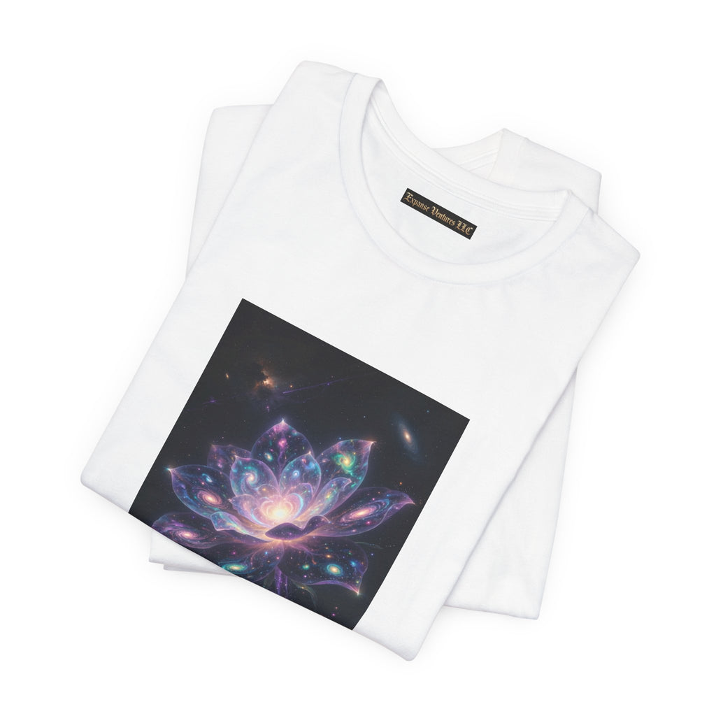 Cosmic Lotus Galaxy Flower T-Shirt Mystical Space Art