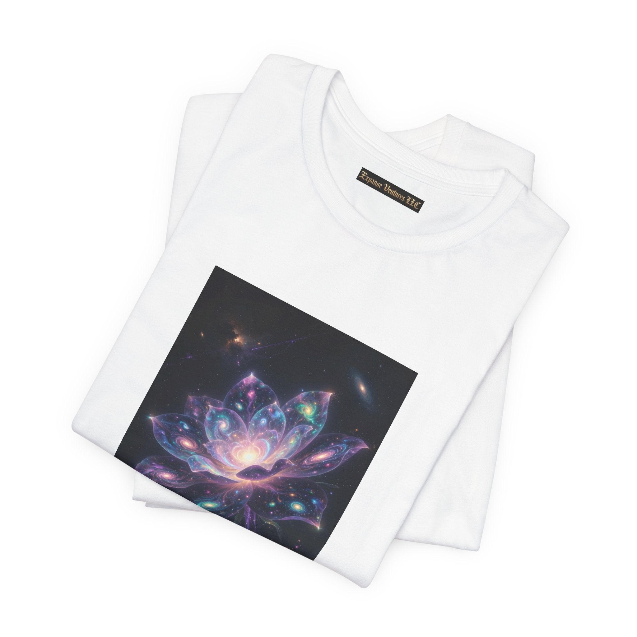 Cosmic Lotus Galaxy Flower T-Shirt Mystical Space Art