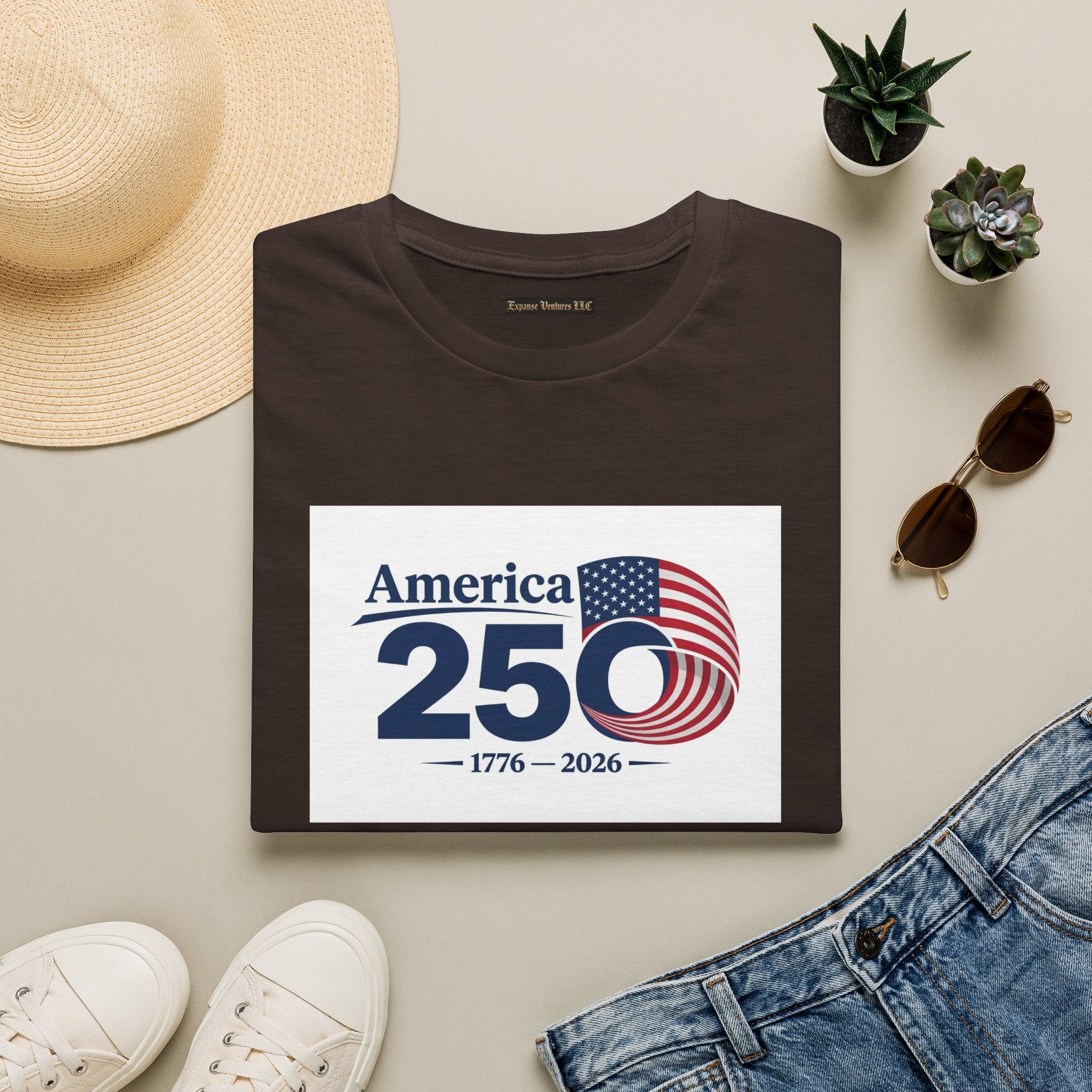 America 250 1776-2026 T-Shirt | Bicentennial Style Flag Graphic