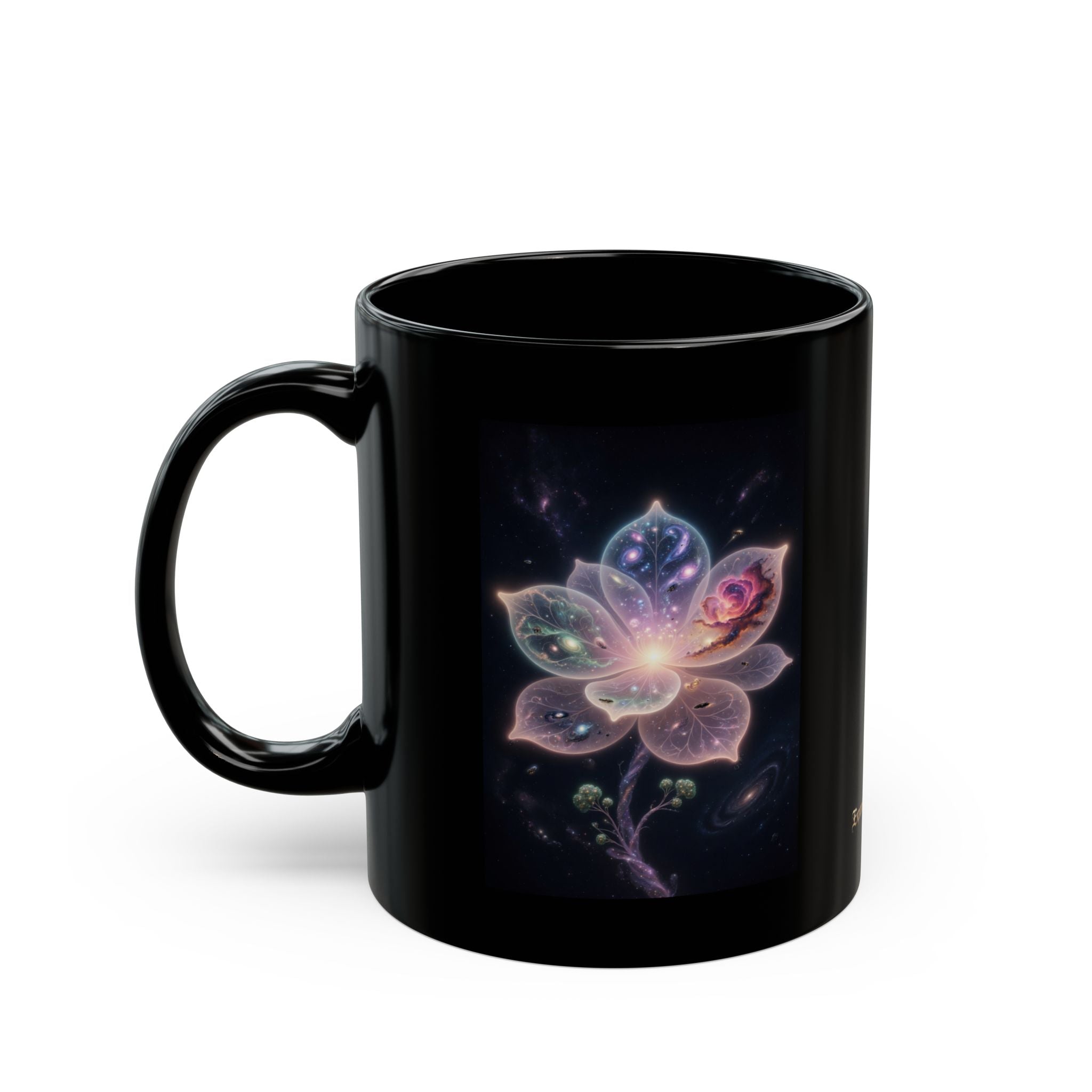 Ethereal Cosmic Lotus Mug | Mystical Space Art