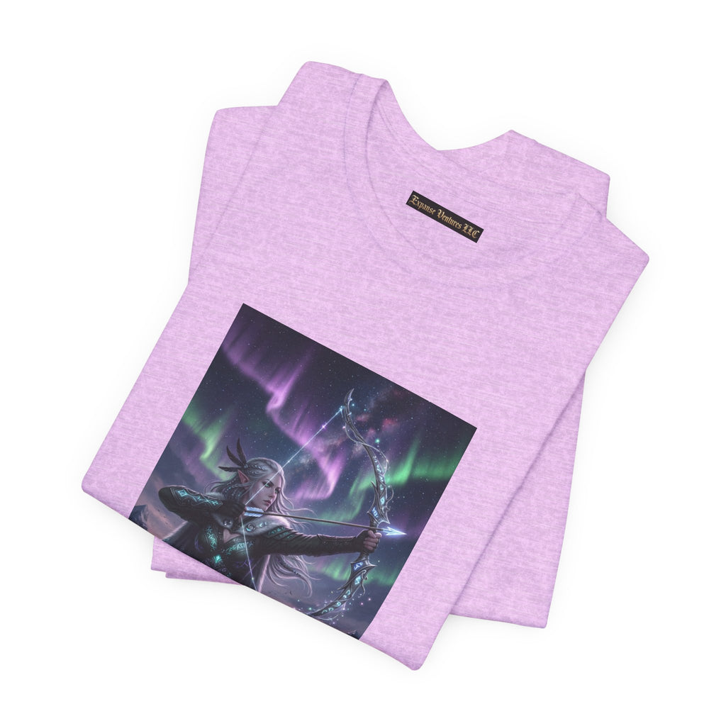Aurora Elf Archer T-Shirt | Mystical Cosmic Fantasy Art