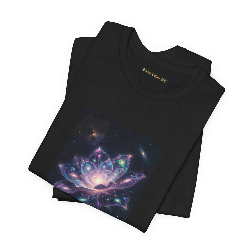Cosmic Lotus Galaxy Flower T-Shirt Mystical Space Art