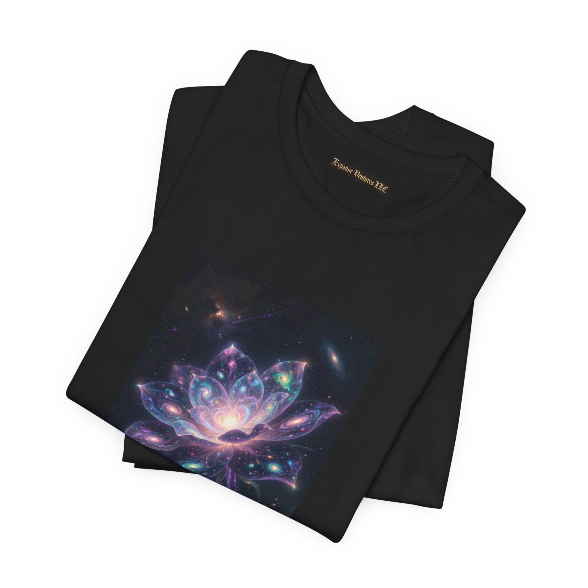 Cosmic Lotus Galaxy Flower T-Shirt Mystical Space Art