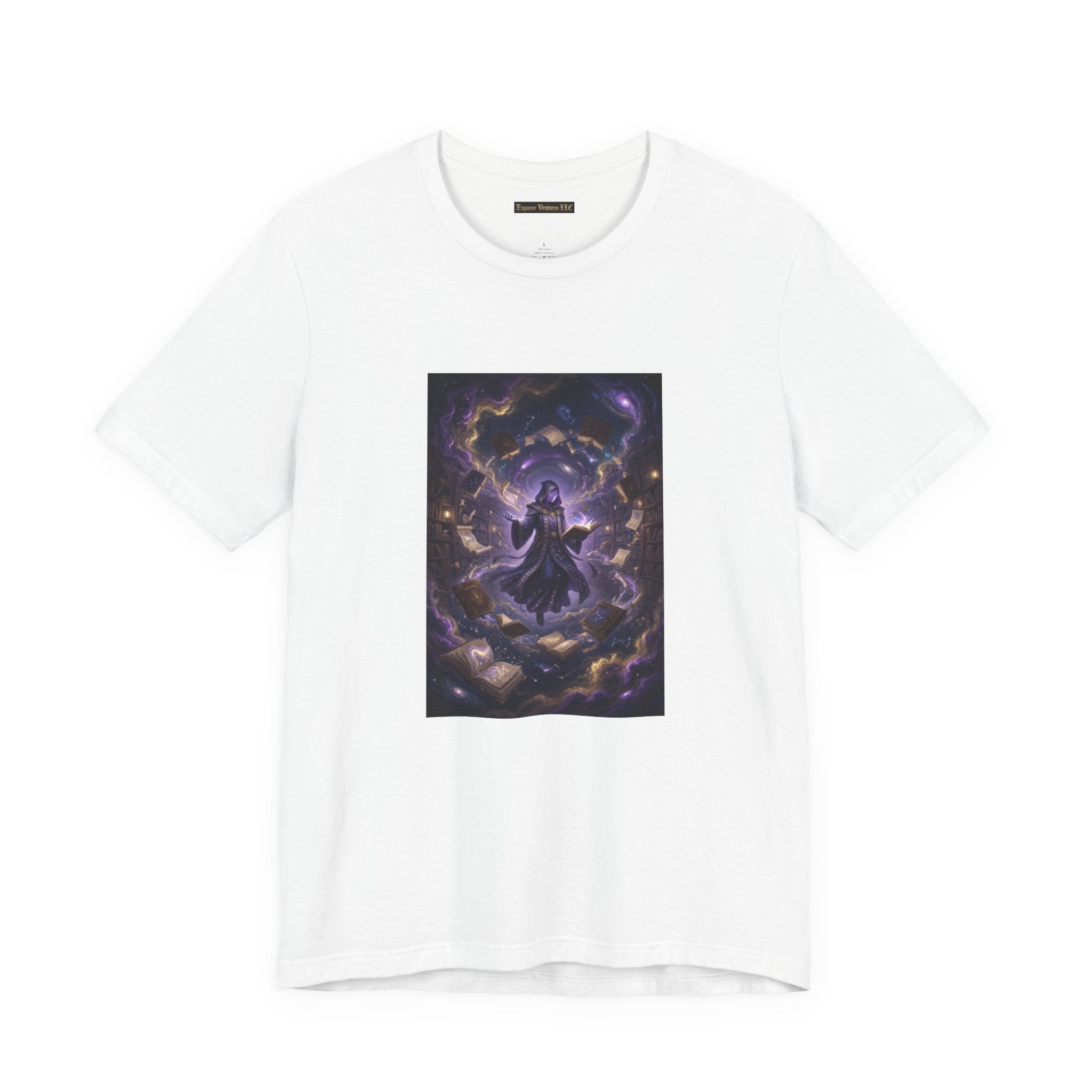 Cosmic Librarian T-Shirt  | Mystical Magic Library Art