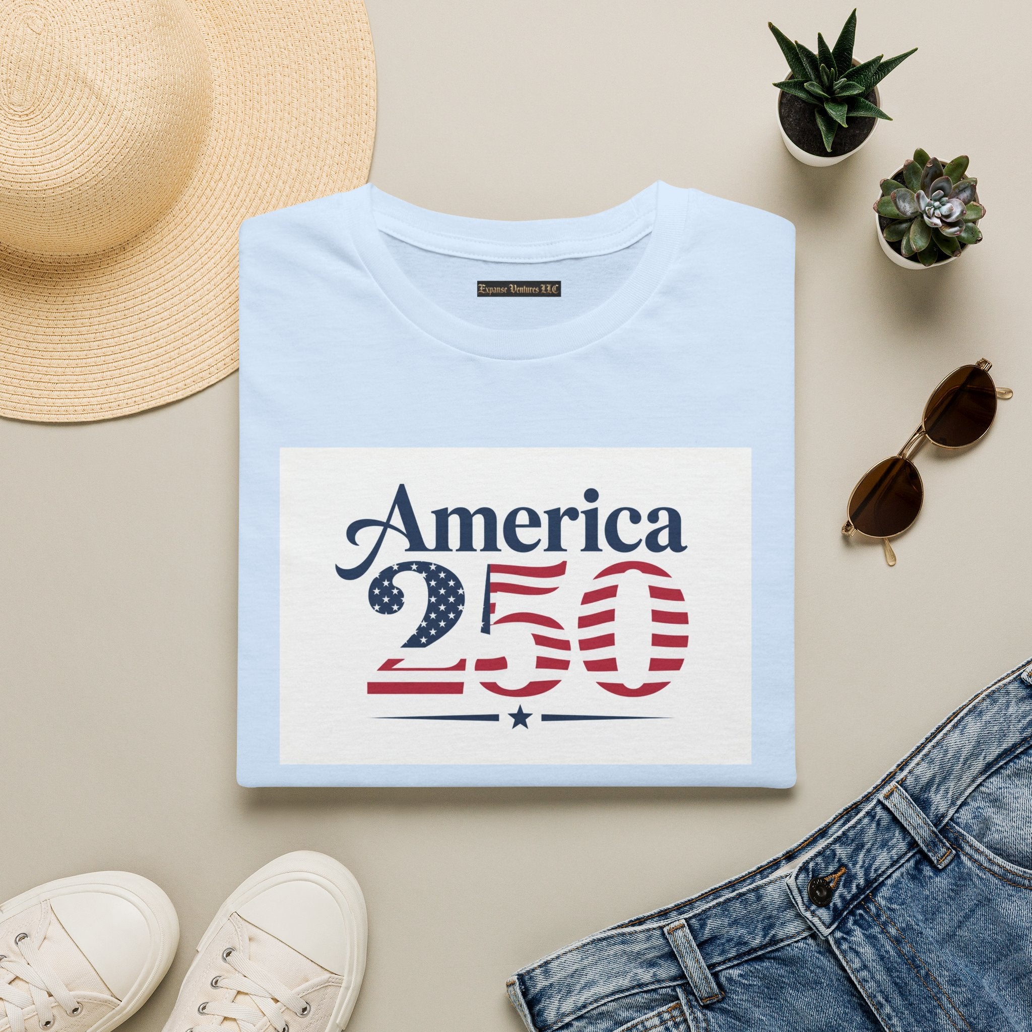 America 250 T-Shirt | Patriotic USA Flag Numbers