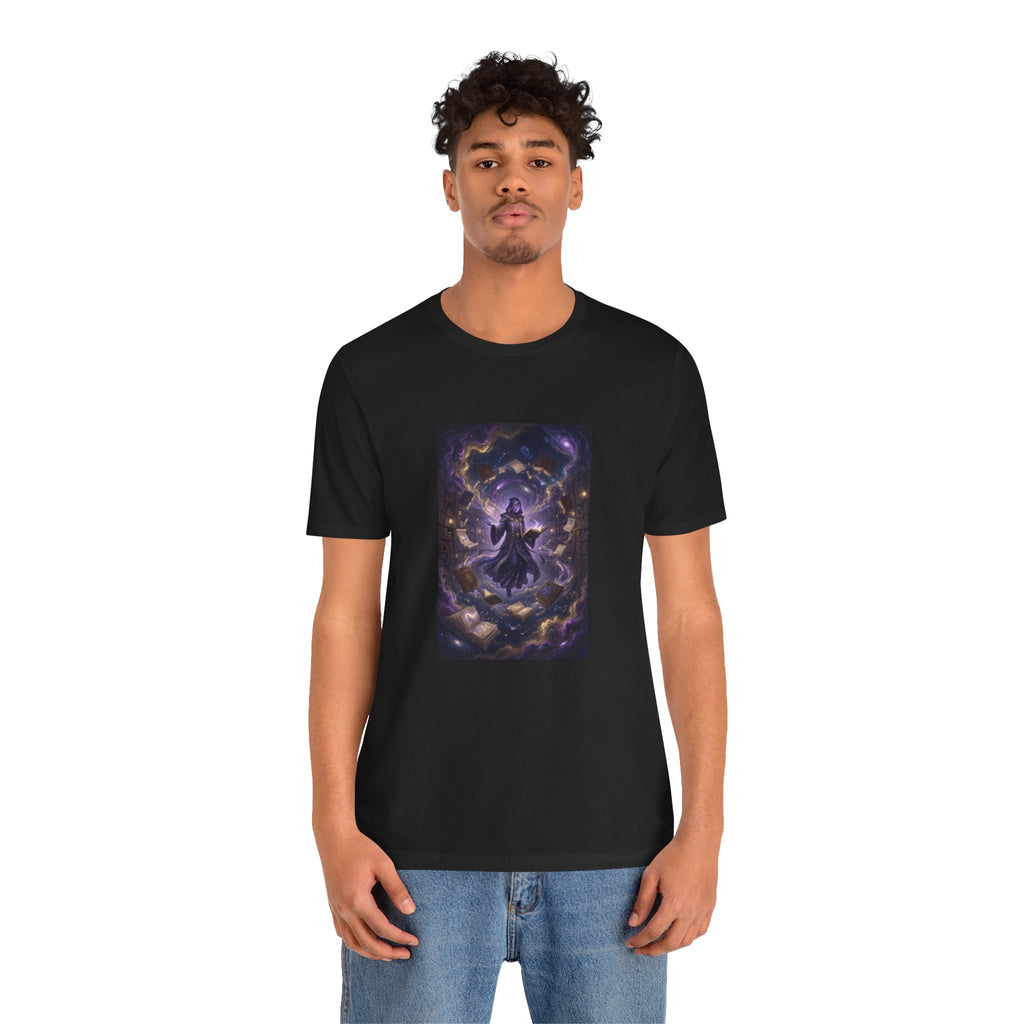 Cosmic Librarian T-Shirt  | Mystical Magic Library Art