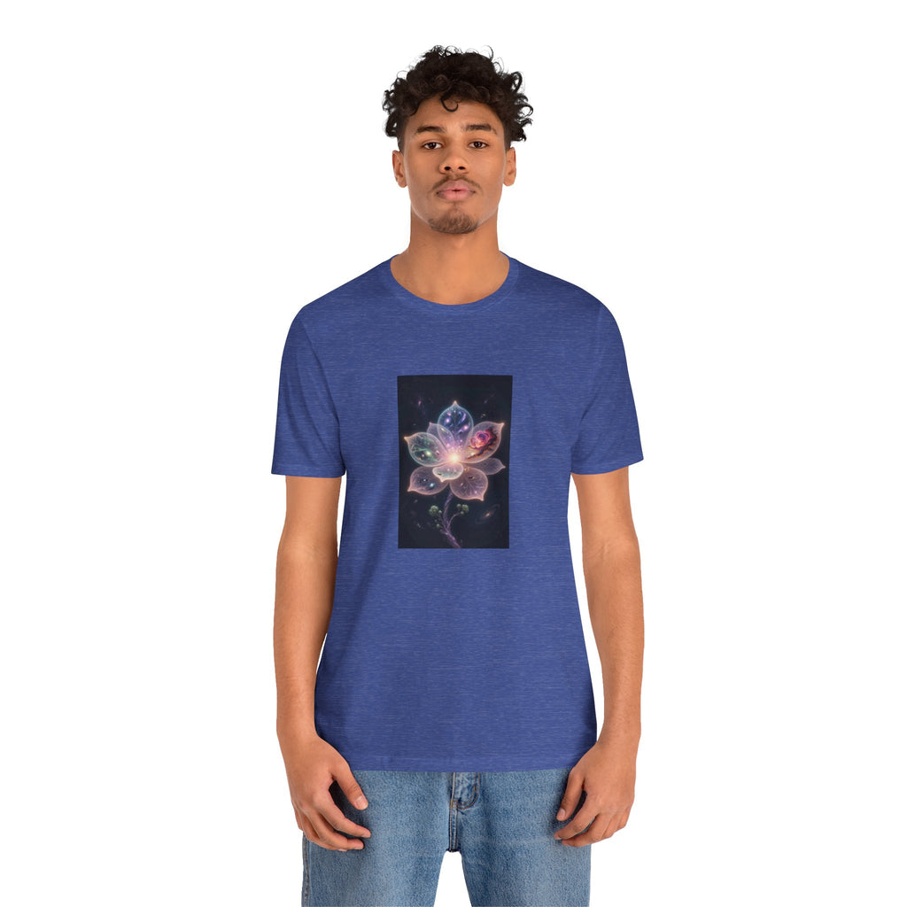 Ethereal Cosmic Lotus T-Shirt | Spiritual Floral T-Shirt, Cosmic Flower Art