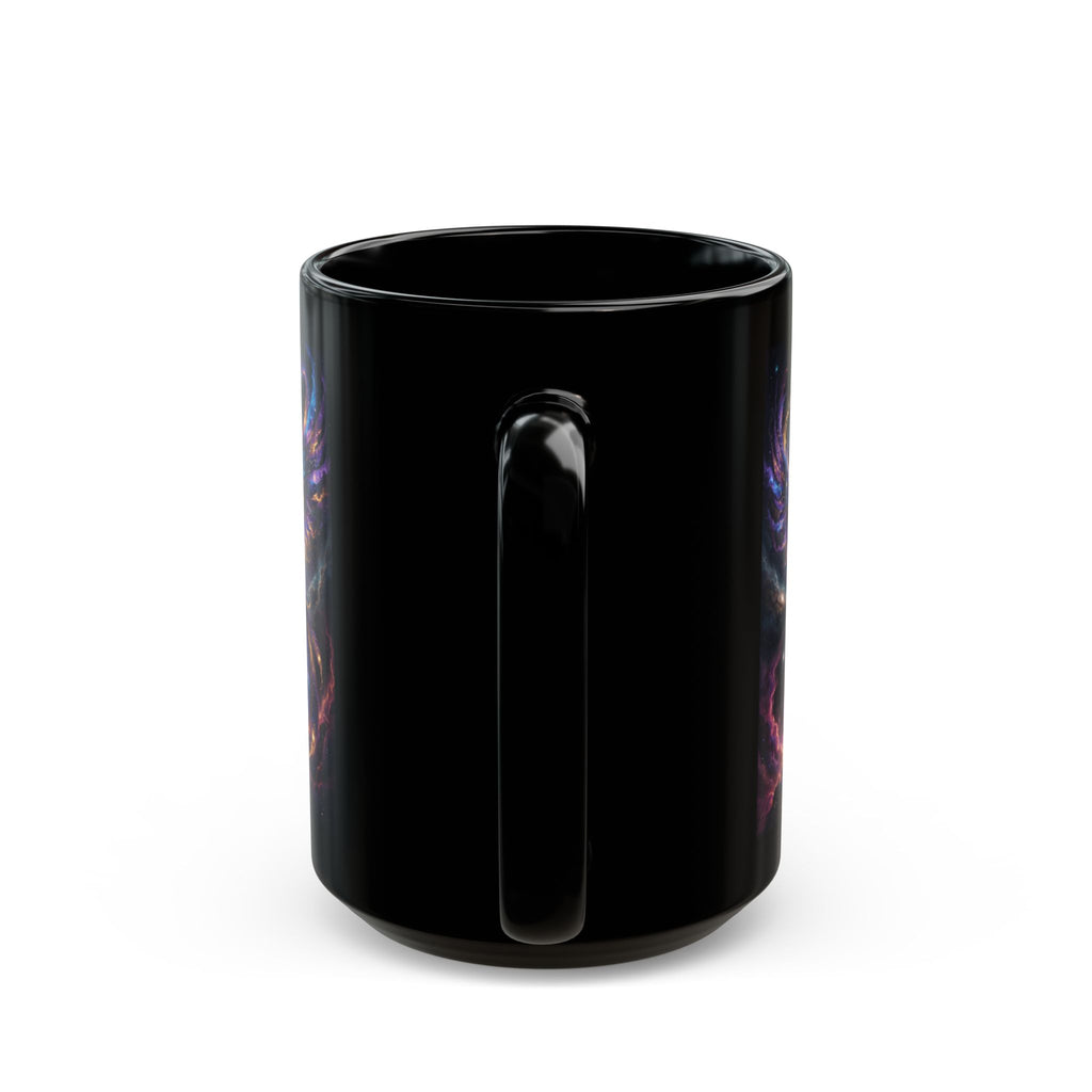 Cosmic Phoenix Rising Mug | Black Ceramic Coffee Mug