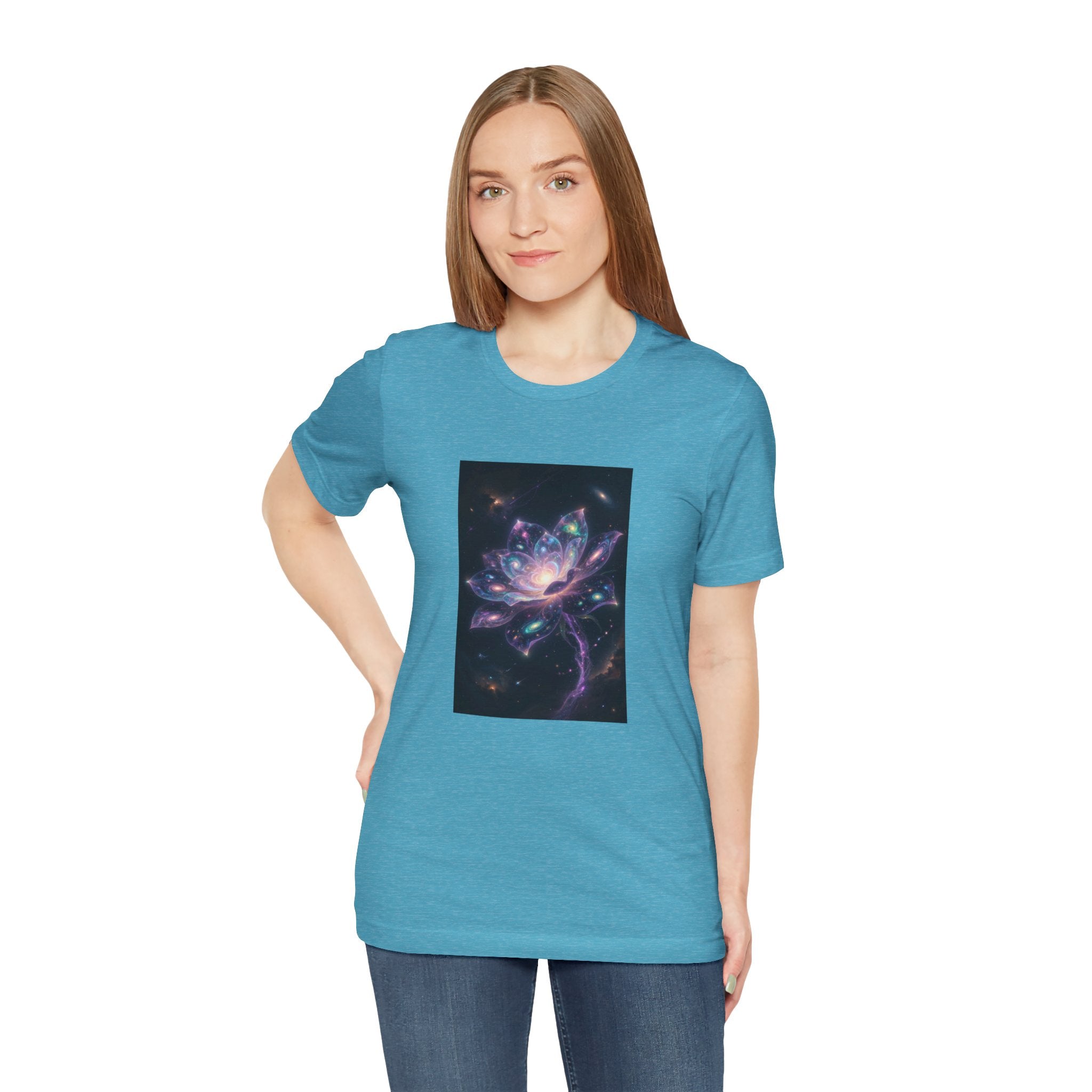 Cosmic Lotus Galaxy Flower T-Shirt Mystical Space Art