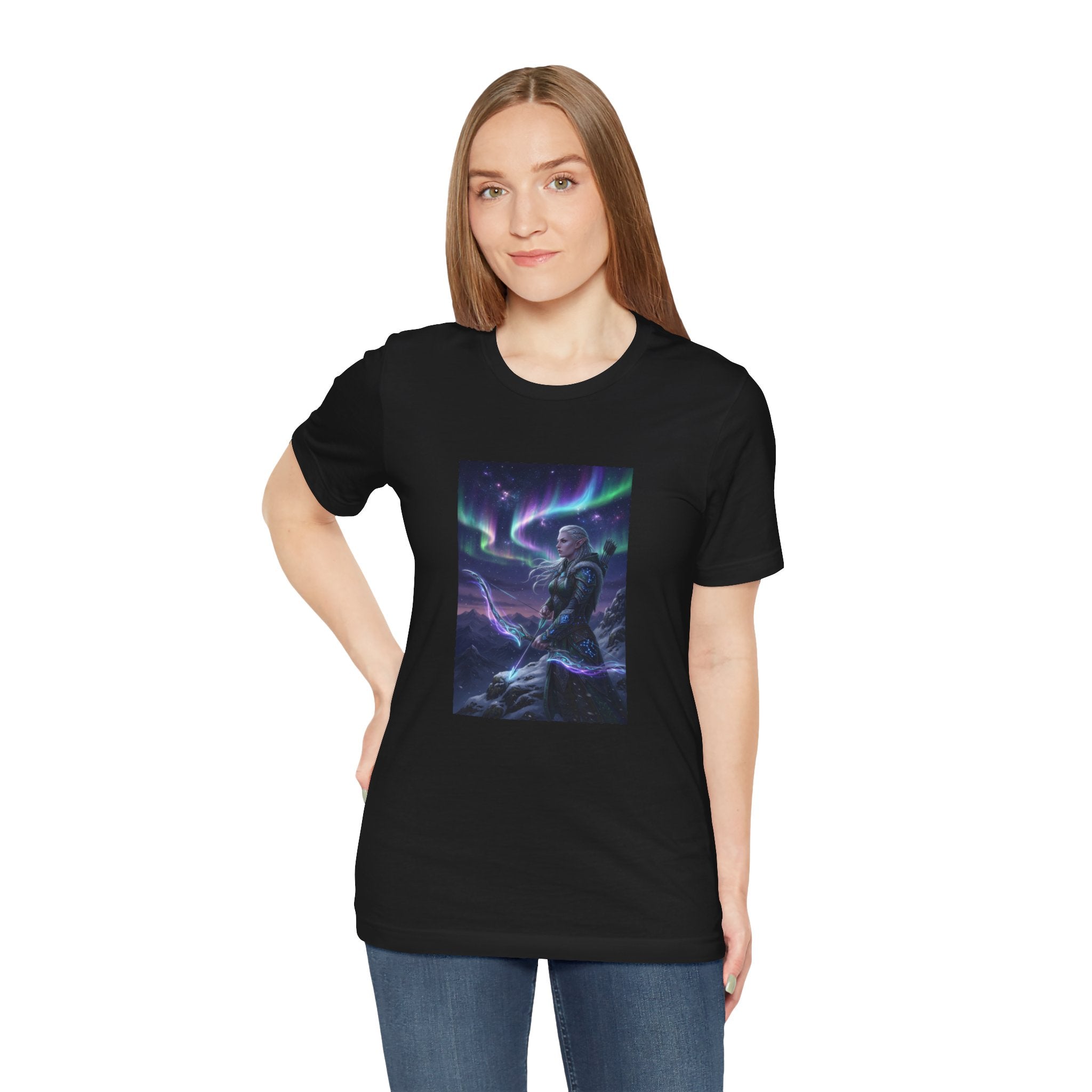 Frost Elf Archer T-Shirt  | Epic Cosmic Fantasy Art T-Shirt