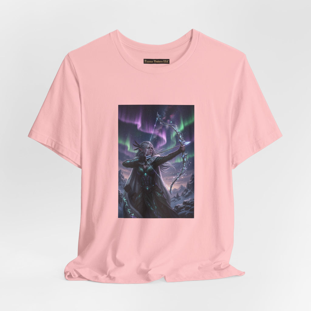 Aurora Elf Archer T-Shirt | Mystical Cosmic Fantasy Art