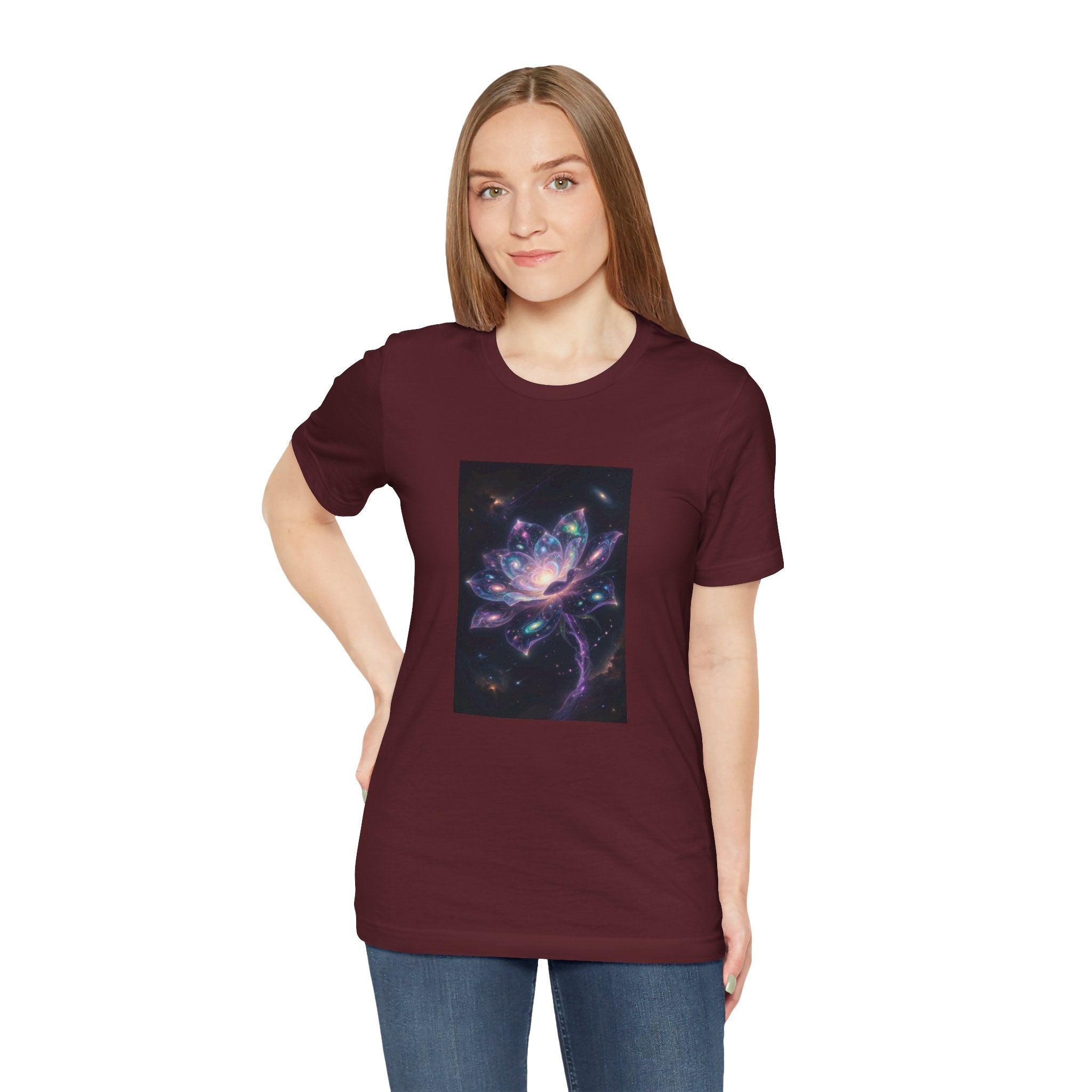 Cosmic Lotus Galaxy Flower T-Shirt Mystical Space Art