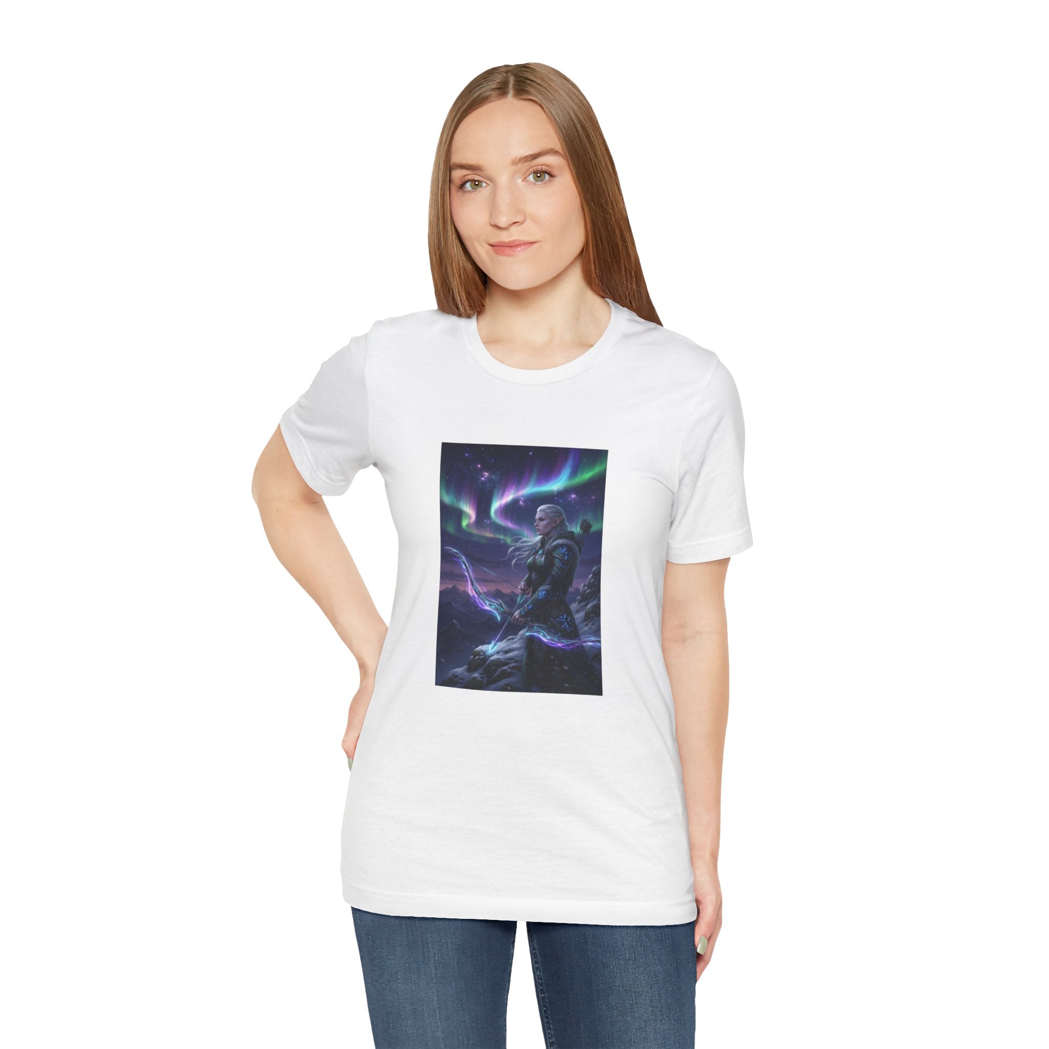 Frost Elf Archer T-Shirt  | Epic Cosmic Fantasy Art T-Shirt
