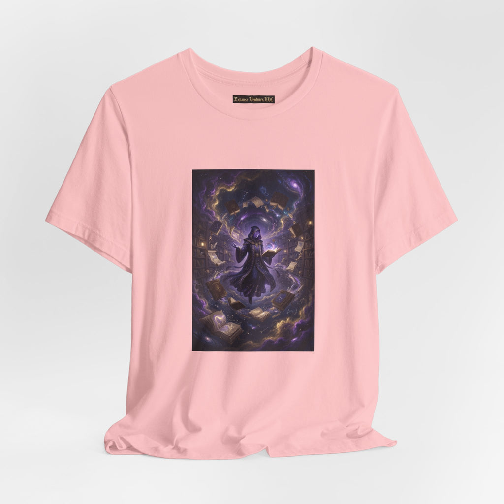 Cosmic Librarian T-Shirt  | Mystical Magic Library Art