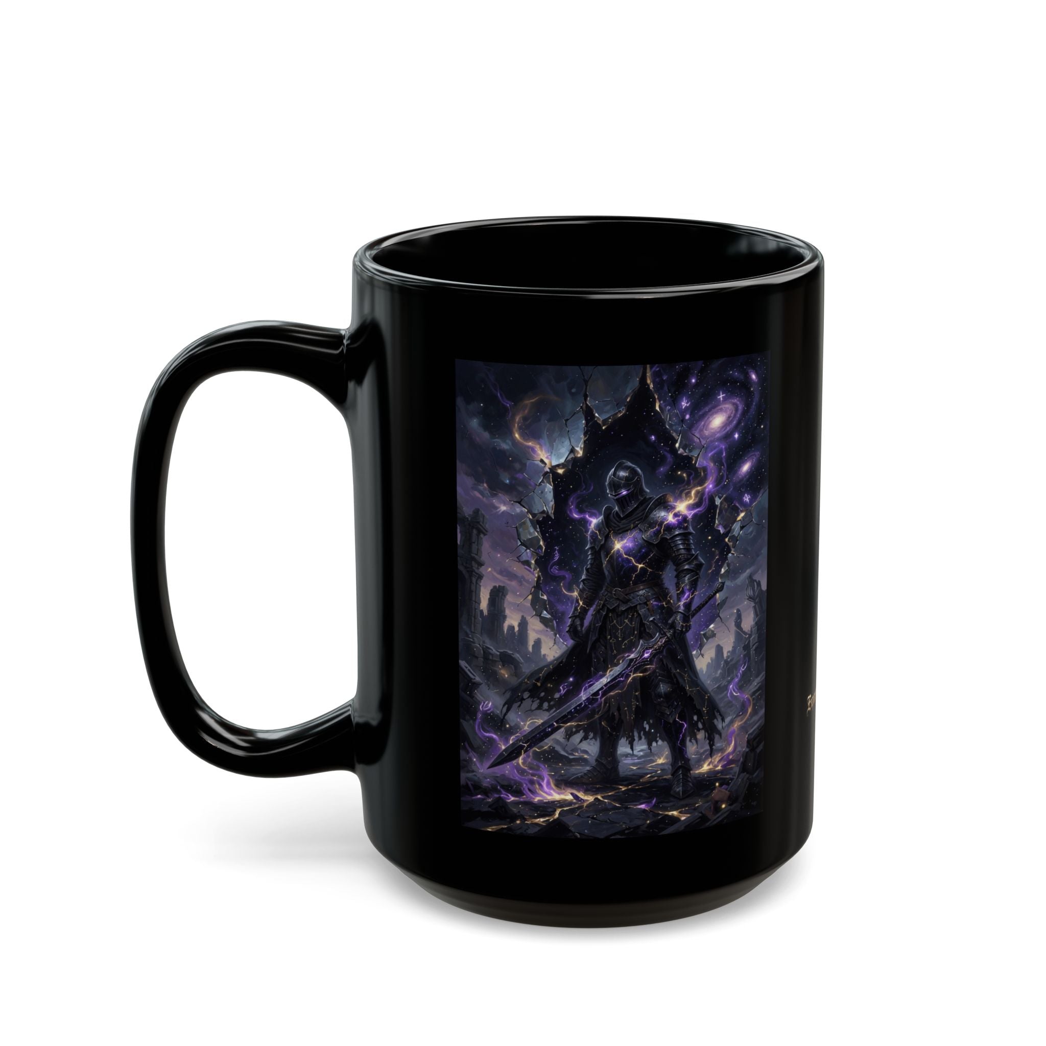 Void Knight Cosmic Armor Mug | Dark Fantasy Art Description