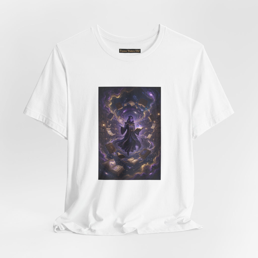 Cosmic Librarian T-Shirt  | Mystical Magic Library Art