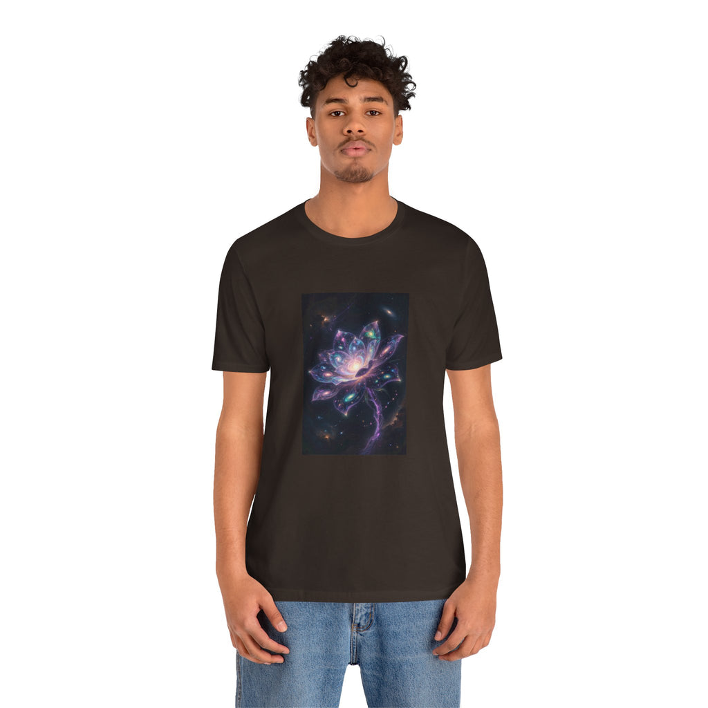 Cosmic Lotus Galaxy Flower T-Shirt Mystical Space Art